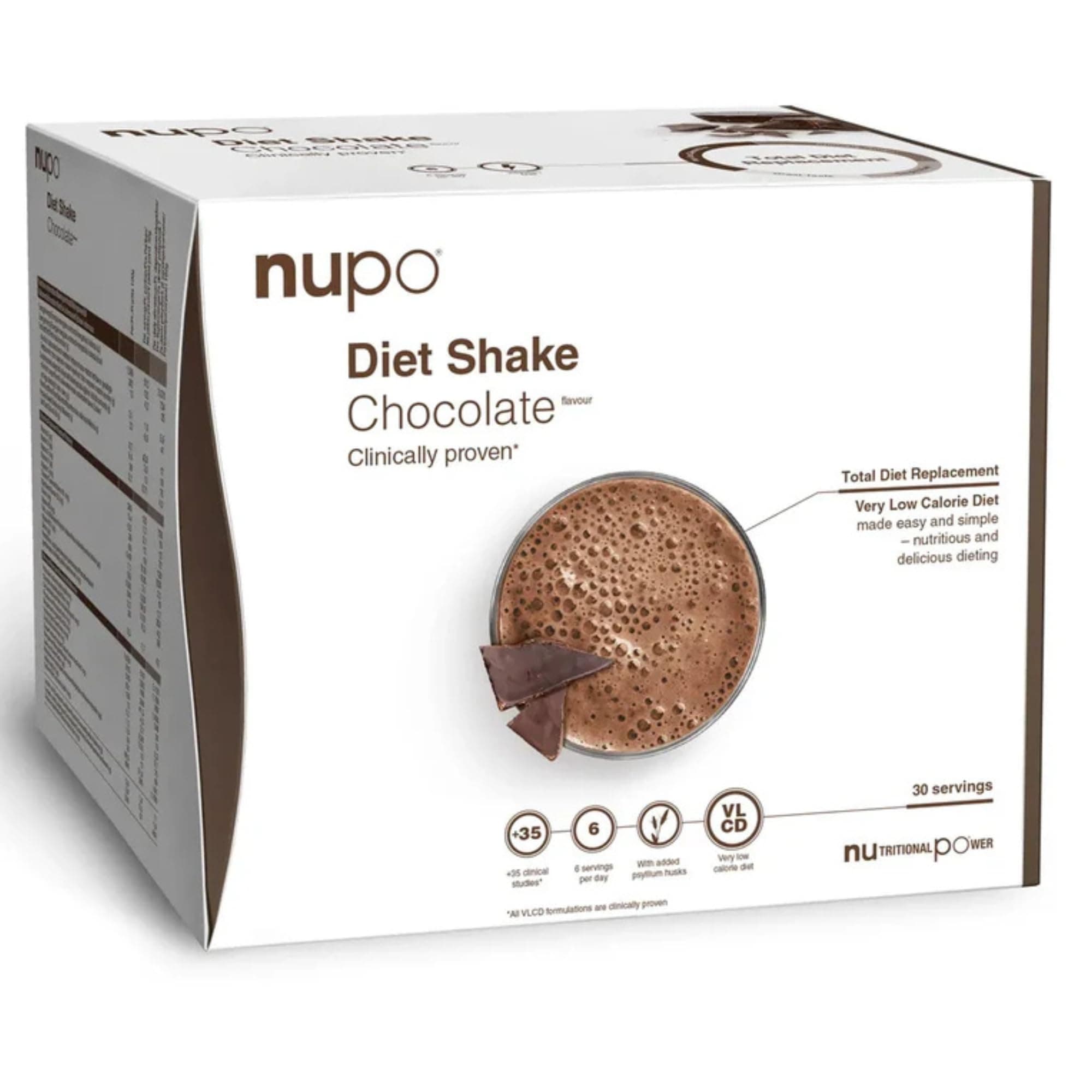 Nupo Diet Shake Chocolate Premium diet shake for weight loss, complete meal replacement for weight loss, 30 servings, gluten-free, GMO-free