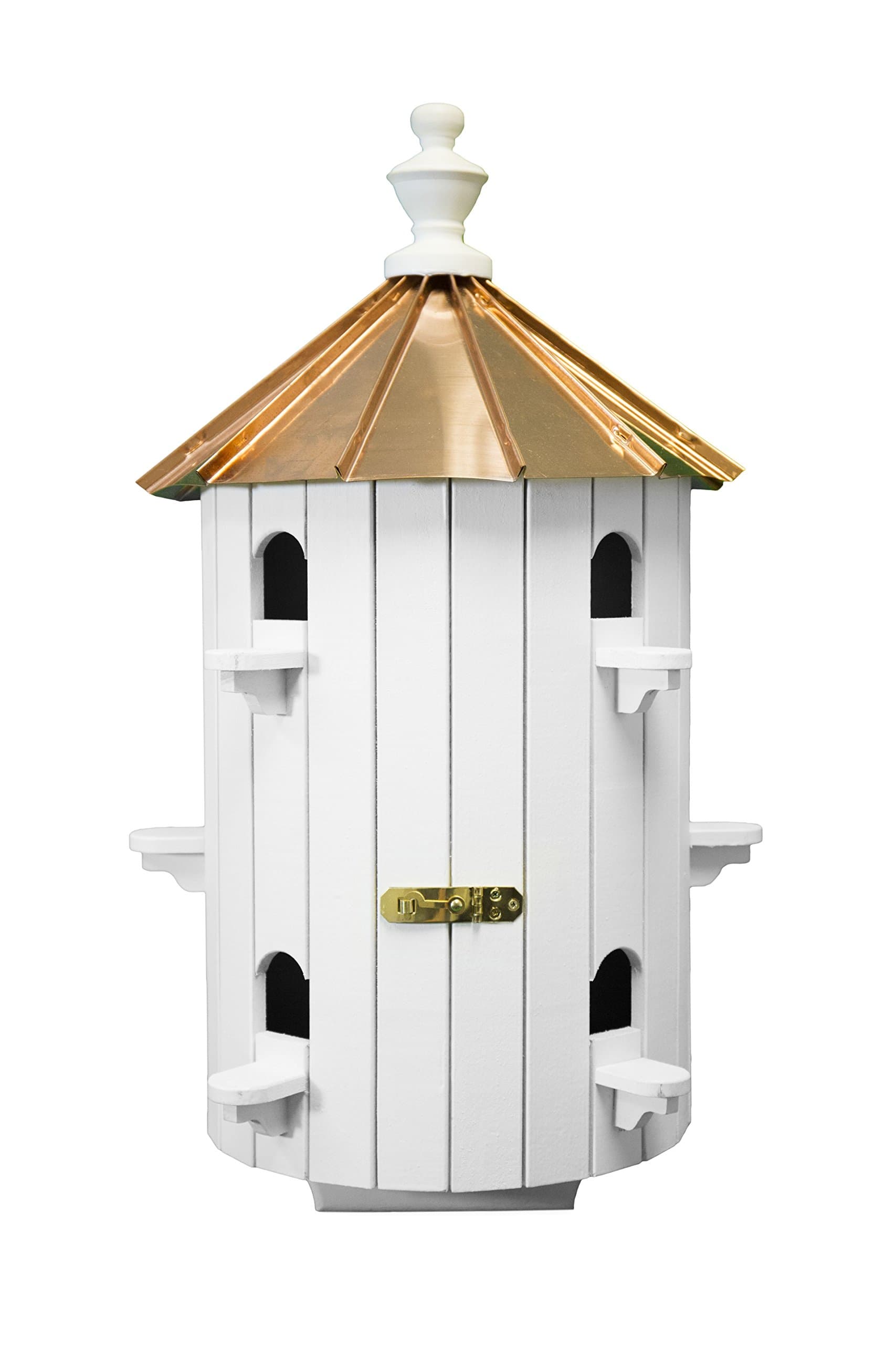 10-Hole Birdhouse with Low Copper Roof, Amish Crafted in The USA