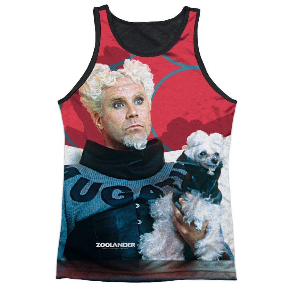 Zoolander Mugatu Mens Tank Top Shirt with Black Back (White, X-Large)