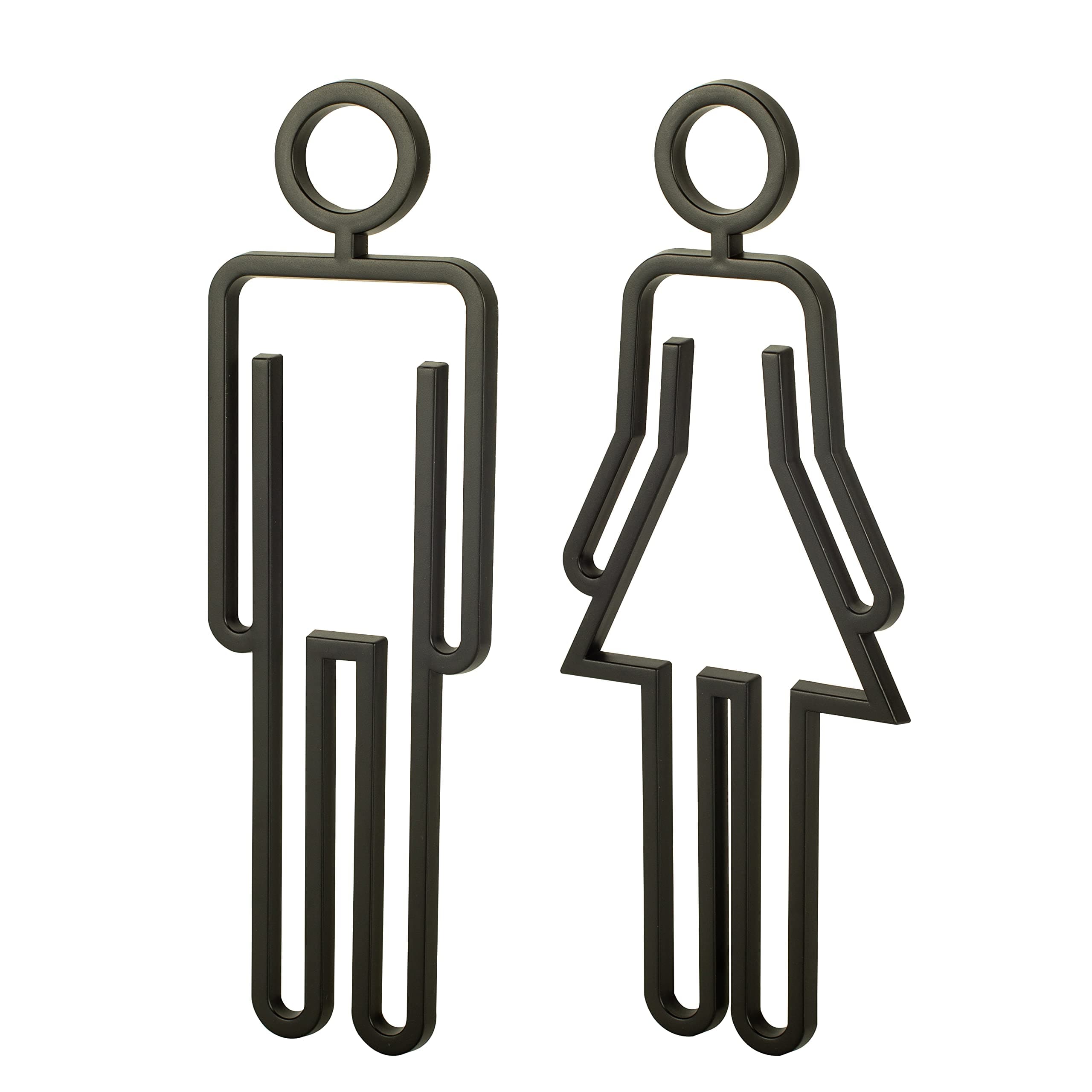 Acrylic Adhesive Backed Men's and Women's Bathroom Sign, Bathroom Door Signs, Restroom Signs for Business,Bathroom Signage (Black)