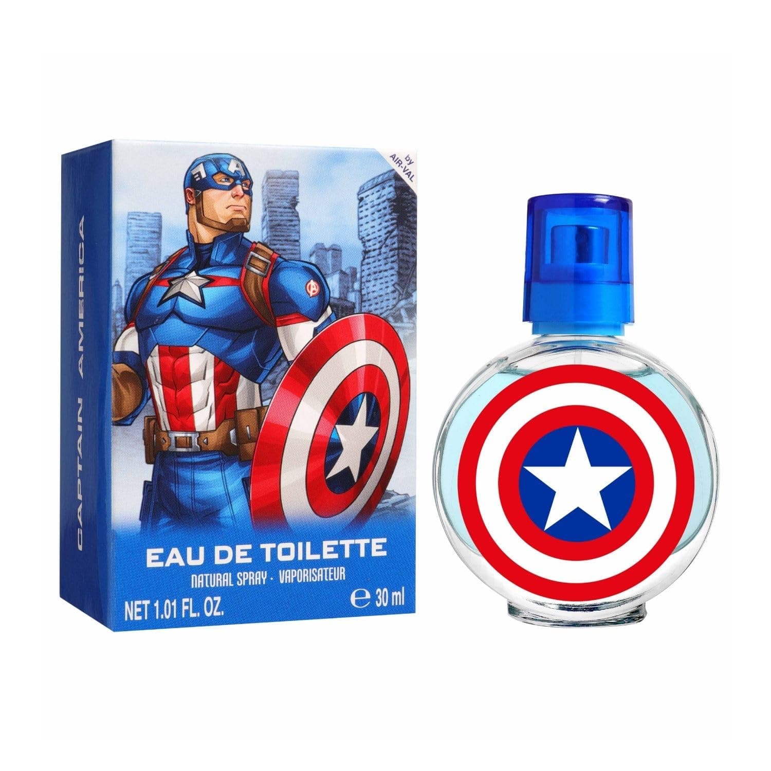Marvel Captain America Children Eau de Toilette Natural Perfume Spray, Vegan and Dermatologically tested EDT Spray for Kids - Safe Daily Fragrance Gift, 30ml