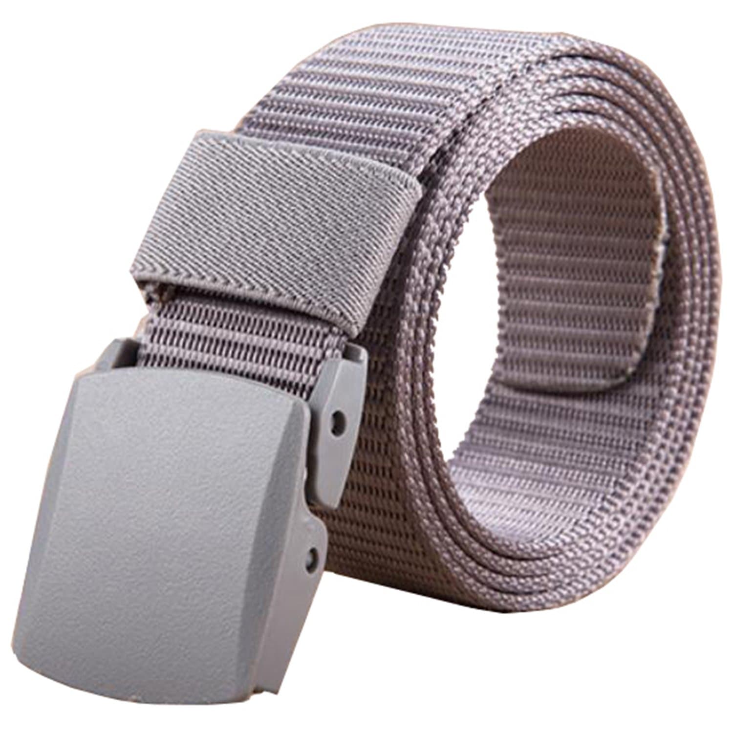 Dovia Nylon Canvas Breathable Military Tactical Men Waist Belt With Plastic Buckle 120cm Silver