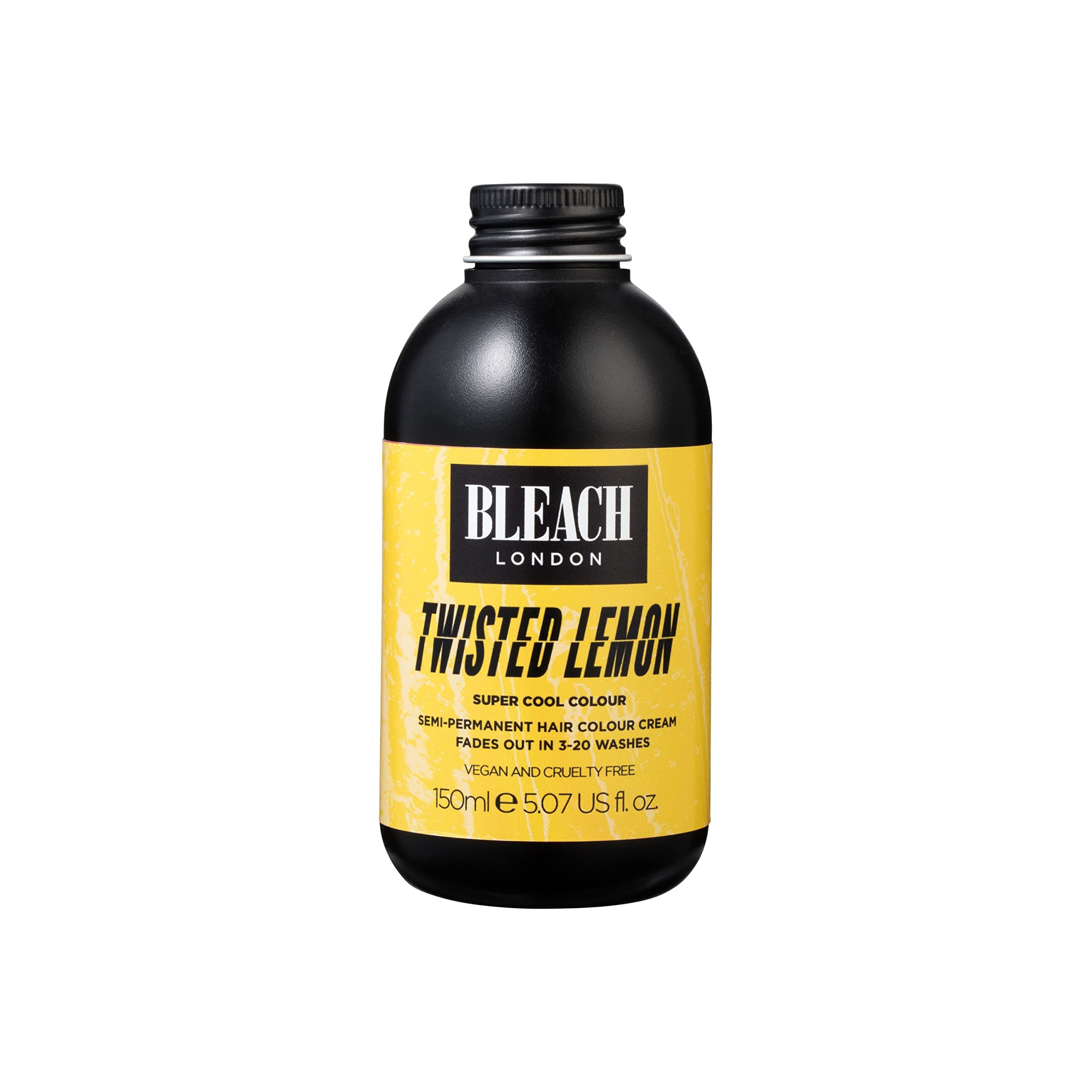 Bleach LondonTwisted Lemon Semi-Permanent Hair Colour Cream - Neon Yellow Vegan, Cruelty Free, Vibrant Temporary Dye 150 ml