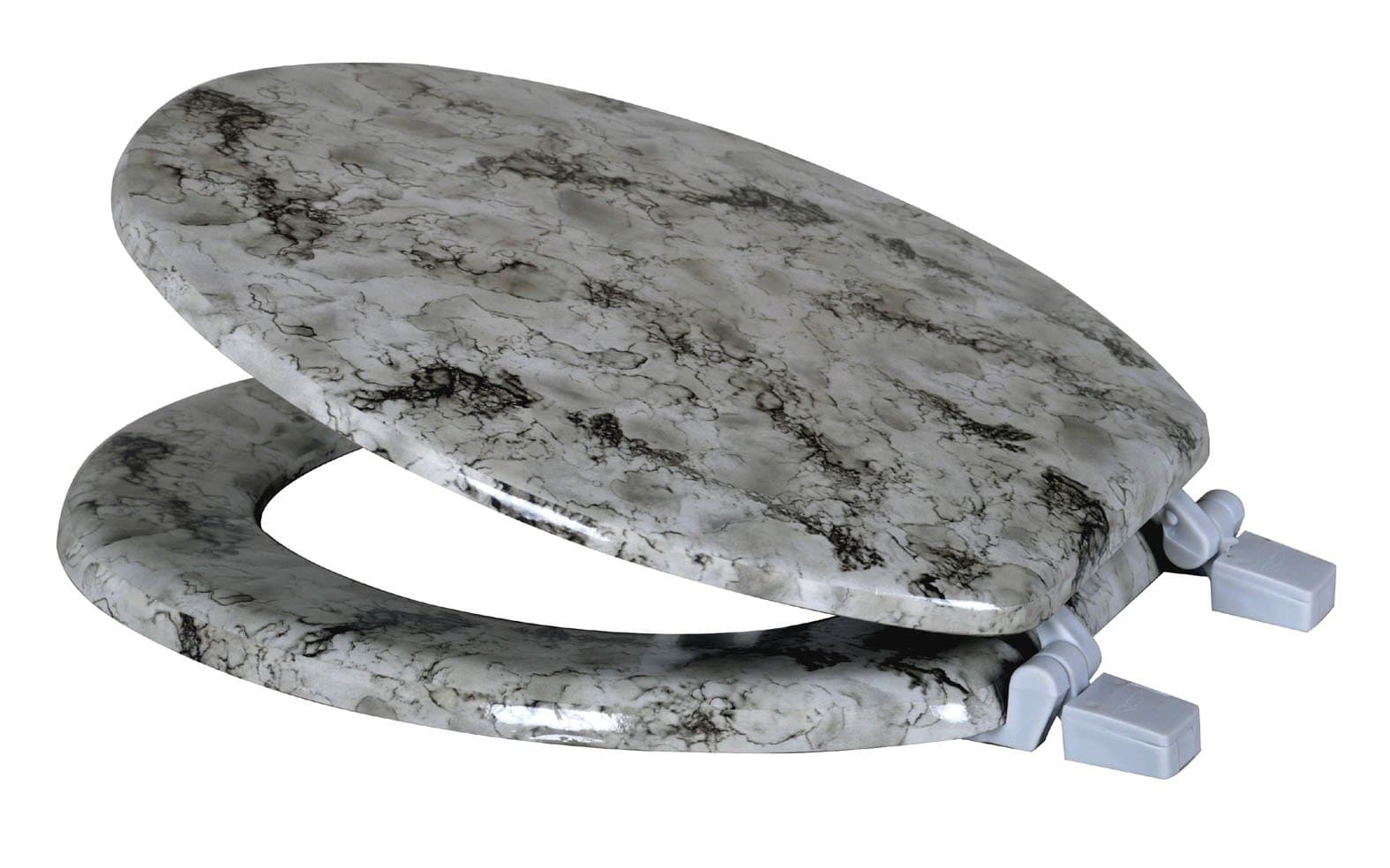 809-GR Grey-Marbleized Wood Toilet Seat