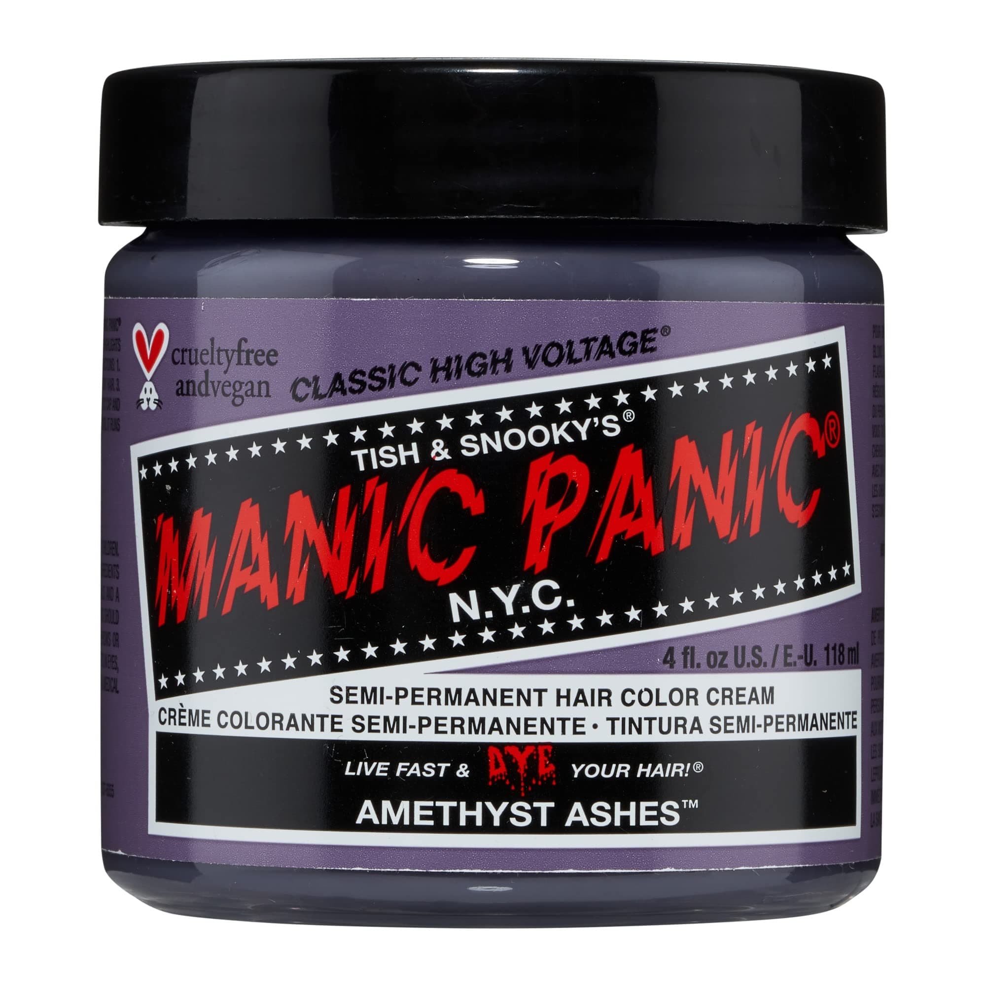 Classic Amethyst Ashes Semi Permanent Hair Color - Purple-Toned Smoky Grey Hair Dye for Women & Men That Lasts 4-6 Weeks - Vegan, Ammonia & Cruelty-Free - Create & Mix Custom Shades (4oz)