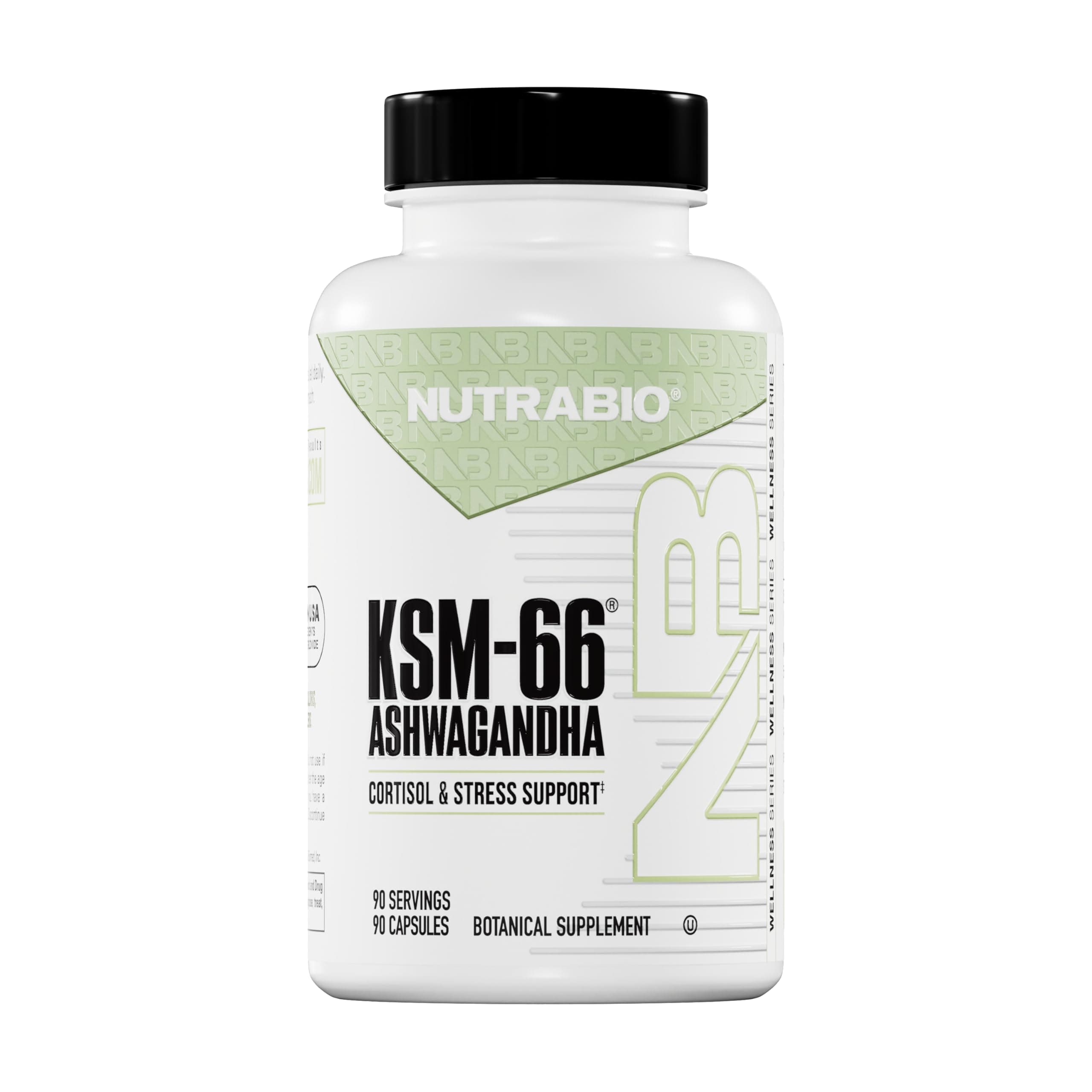 NutraBio Labs Ashwagandha KSM-66,600mg,90 V-Caps