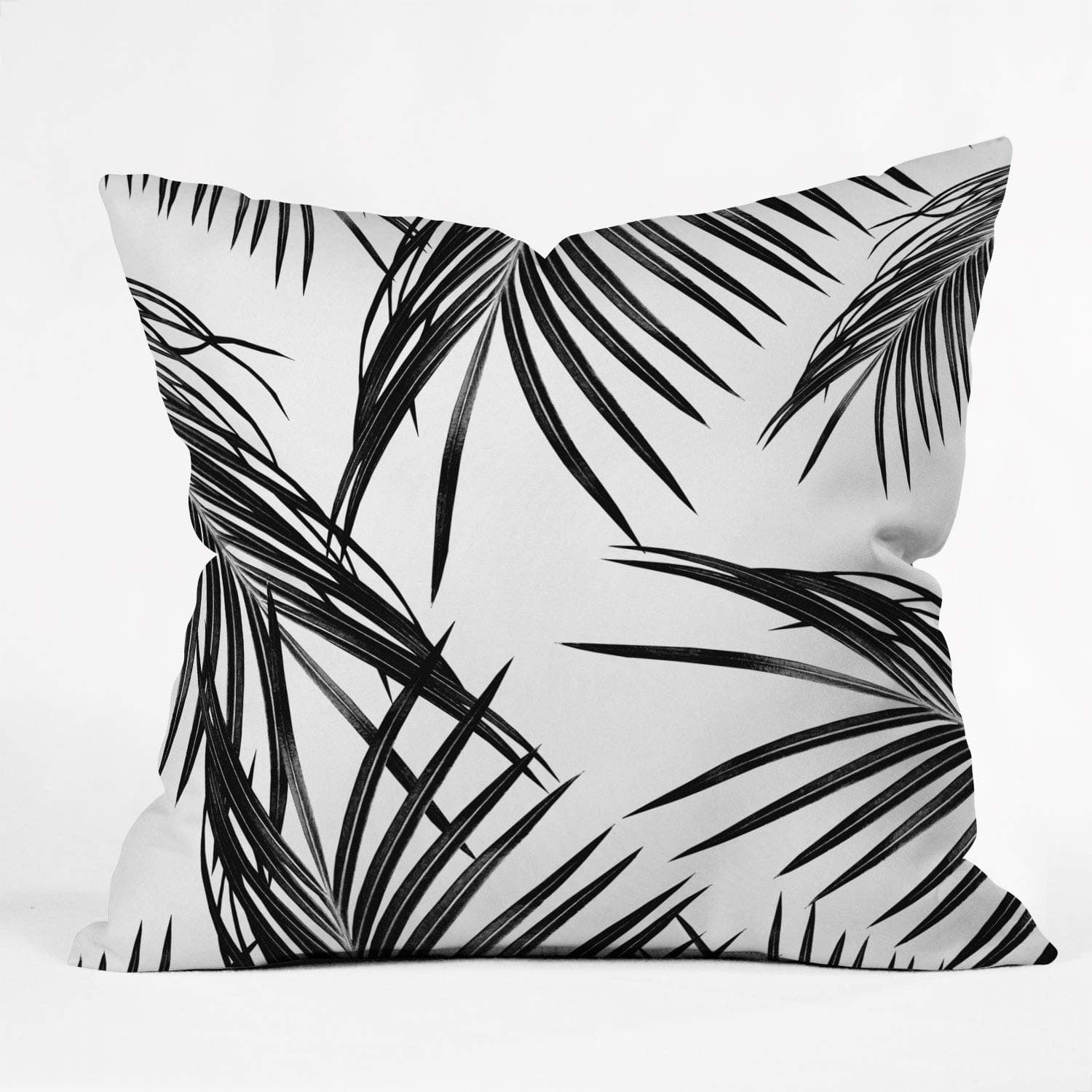 Society6 Anita Bella Jantz Black Palm Leaves Dream 1 Throw Pillow, 16" x 16"