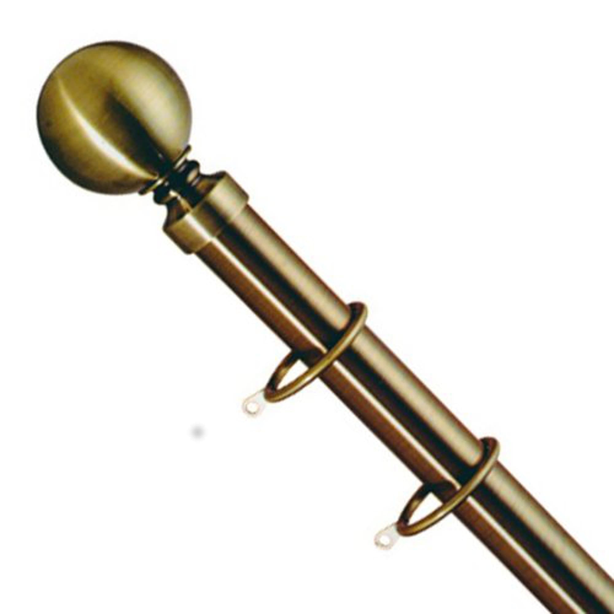 Emma Barclay Lifestyle 25 - 28mm Telescopic Extendable Metal Ball Curtain Pole Set, Antique Brass, 180 - 340 Cm