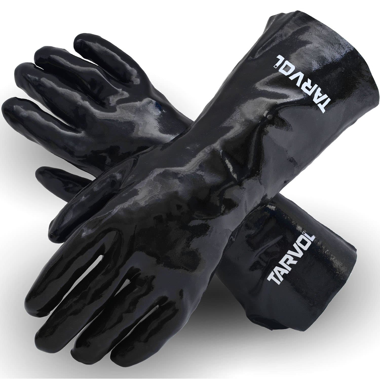 Chemical Resistant PVC Gloves (HEAVY DUTY INDUSTRIAL GRADE) Long Cuff Provides Wrist & Forearm Protection - Perfect for Cleaning and Protection from Acid, Grease, Oil, Lab, Solvents, & More!