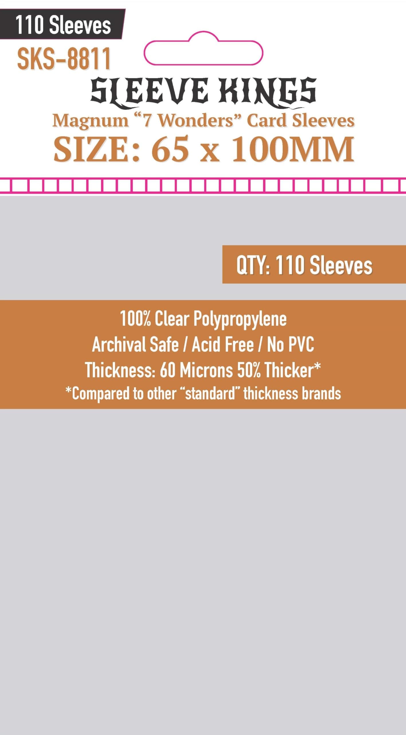 Sleeve Kings Standard Card Sleeves, 110-Count Clear Trading Card Protectors, 60 Micron Thickness, Acid-Free Penny Sleeves, 2.5 x 3.5 in for TCG, Sports Cards & Board Games