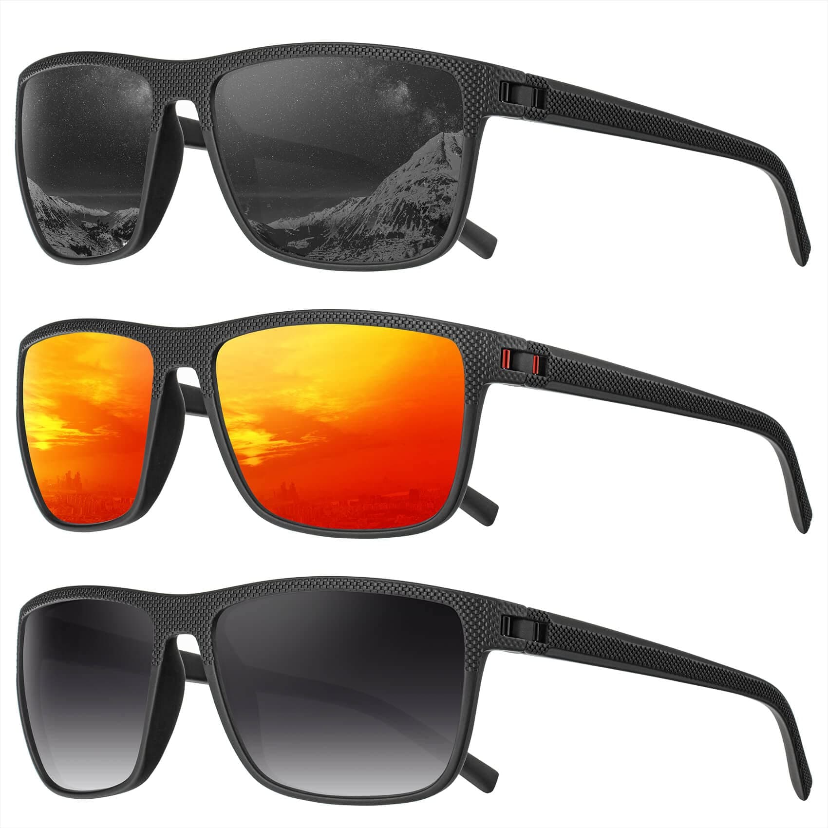 QALLYPolarized Sunglasses Men, Mens Sunglasses Polarized UV protection Lightweight Sun Glasses for Driving Fishing Golf