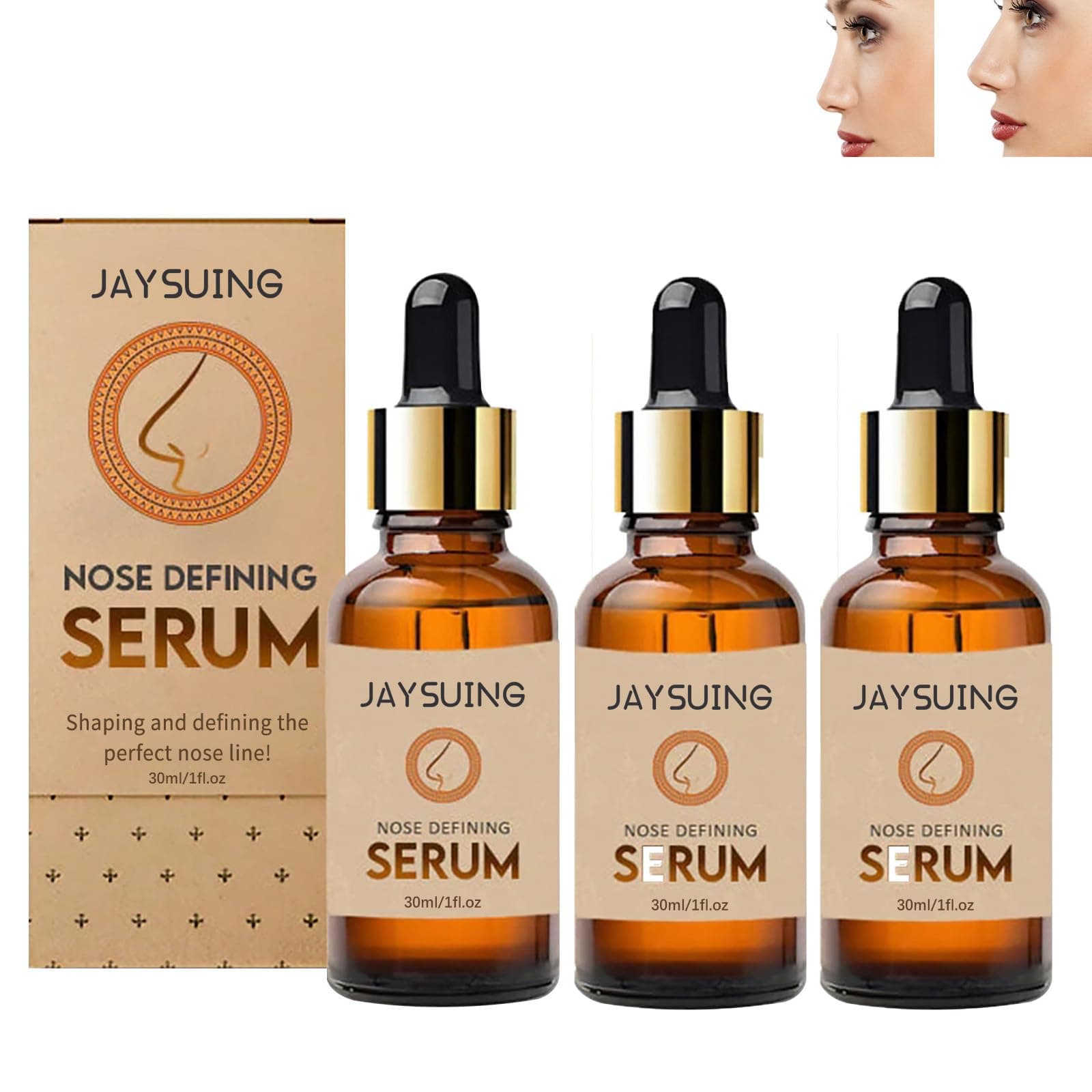 Rhinoplasty Serum, Z Nose Defining Serum, Nose Bone Remodeling Serum, Nose Defining Serum, Nose Lift Up Essential Oil, Nose Shrinker Shaper Serum (3 Pieces)