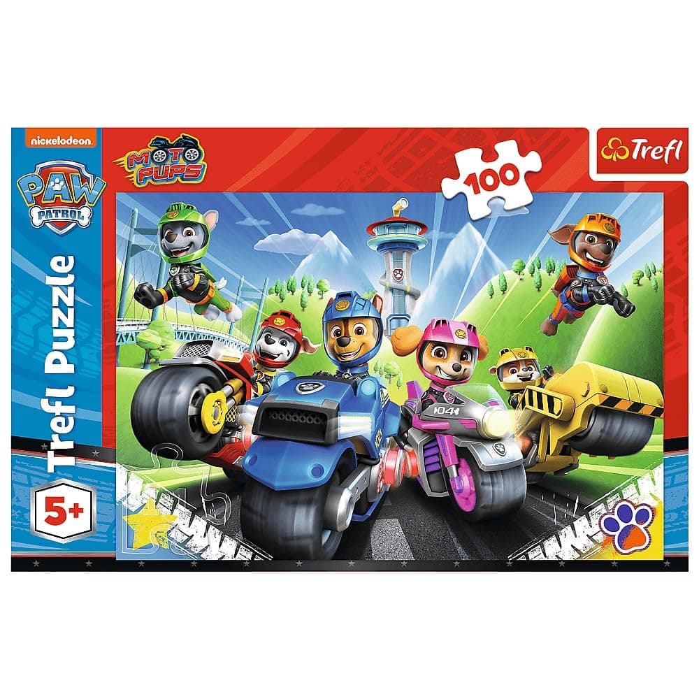Trefl Paw Patrol on Motorbikes – 100 Piece Jigsaw Puzzles for Kids – Paw Patrol Puzzle for Children – For Ages 5+