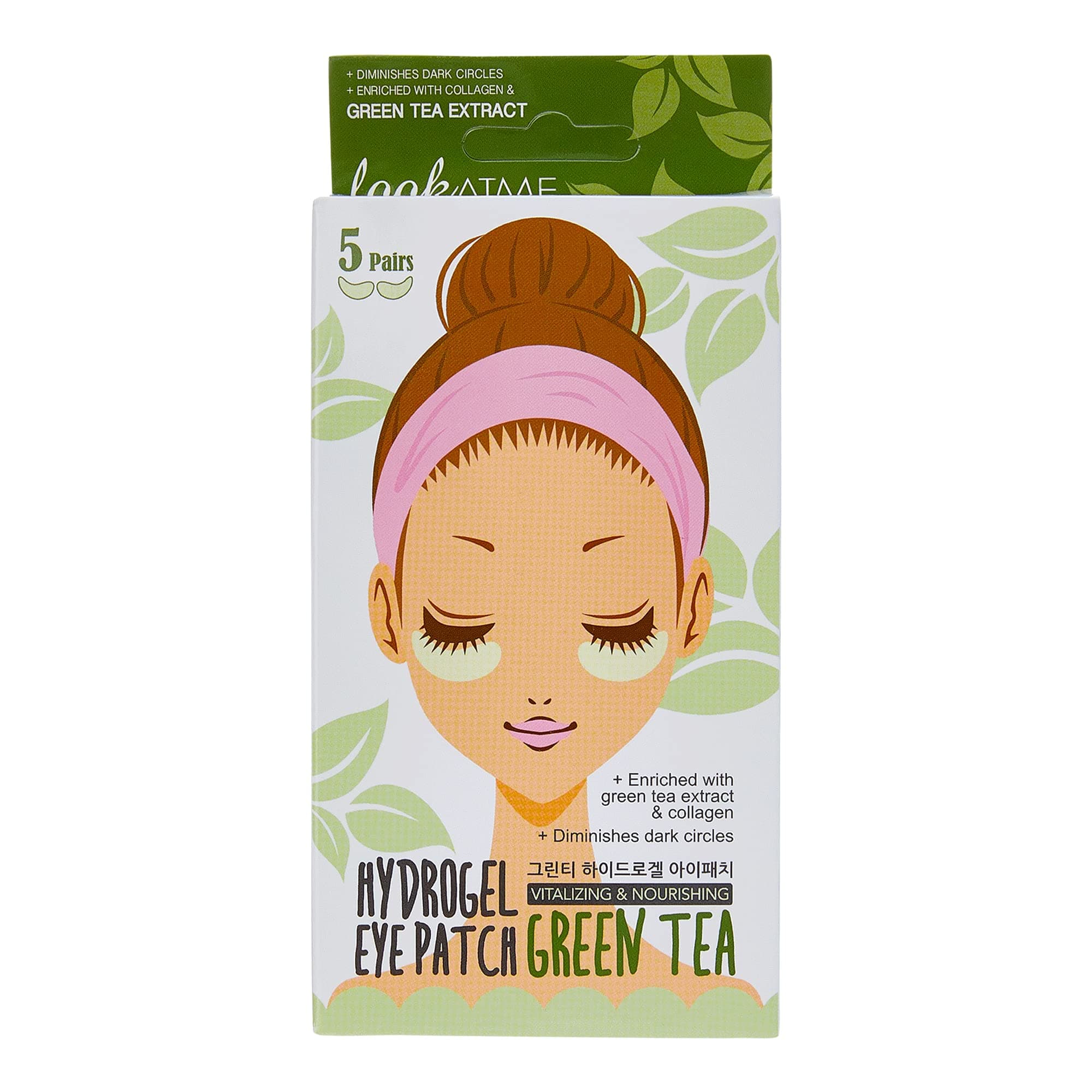 LOOKATME Look At Me Hydro-Gel Under Eye Patch. Moisturizing & Nourishing, Removes Dark Circles & Puffiness, Green Tea, Made In Korea, 5Pcs