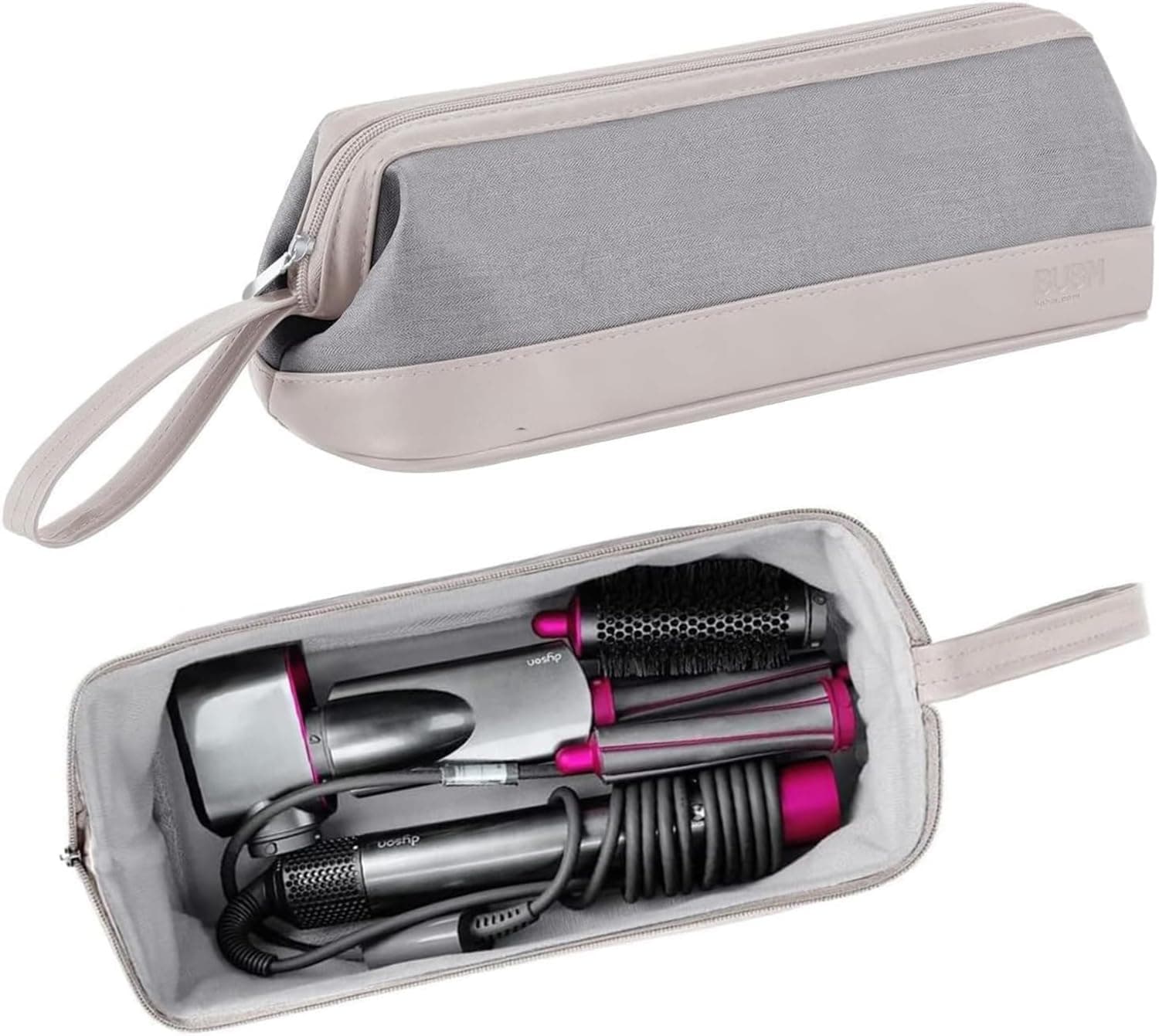 Travel Case for Dyson Airwrap Styler/Shark Flexstyle,Portable Carrying Case for Dyson Supersonic Hair Dryer,Waterproof Anti-Scratch Dustproof Protection Organizer Travel Storage Bag (Light Gray)