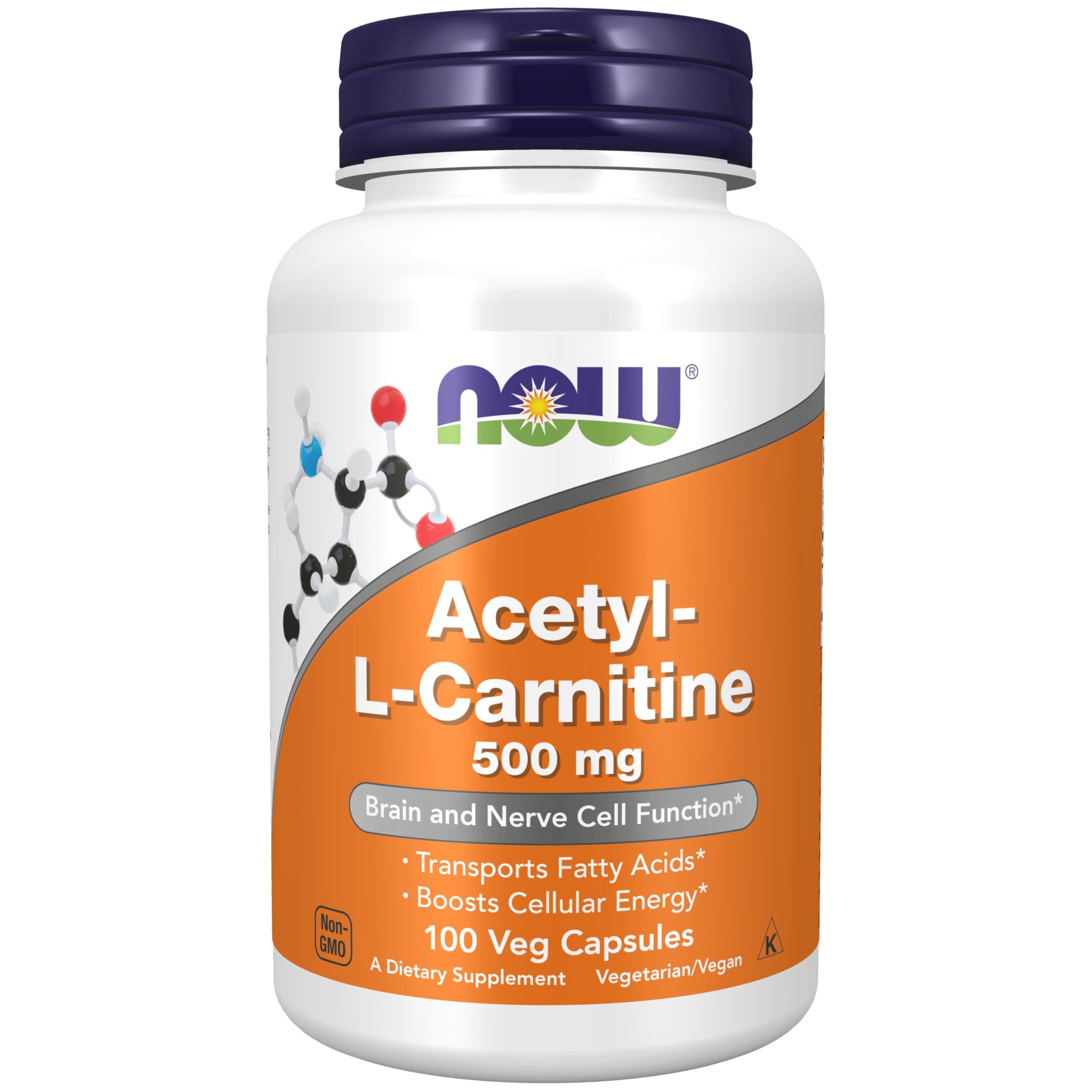 Now Supplement - Acetyl L-Carnitine 500 Mg, 100 Vegetarian Capsules