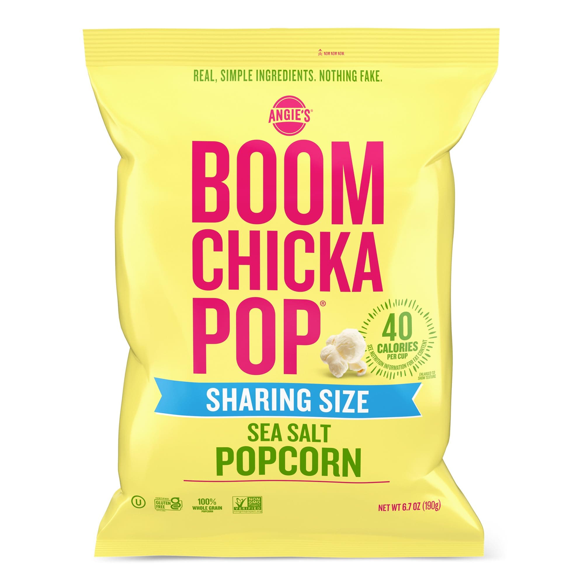 Angie's BOOMCHICKAPOP Sea Salt Popcorn, Gluten Free, Party Size, 6.7 oz.