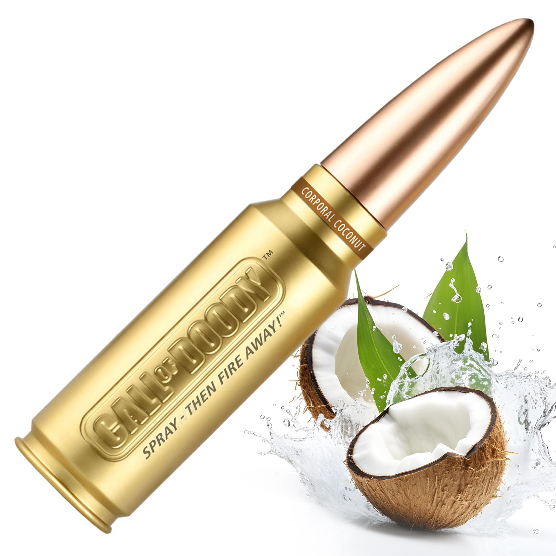 Toilet Spray, Poop Spray, Bathroom Spray, Use Before You Go, Odor Eliminator, Bathroom Essentials, Spray-Then Fire Away, Bullet Shaped Bottle, 4 Fl Oz (Corporal Coconut)