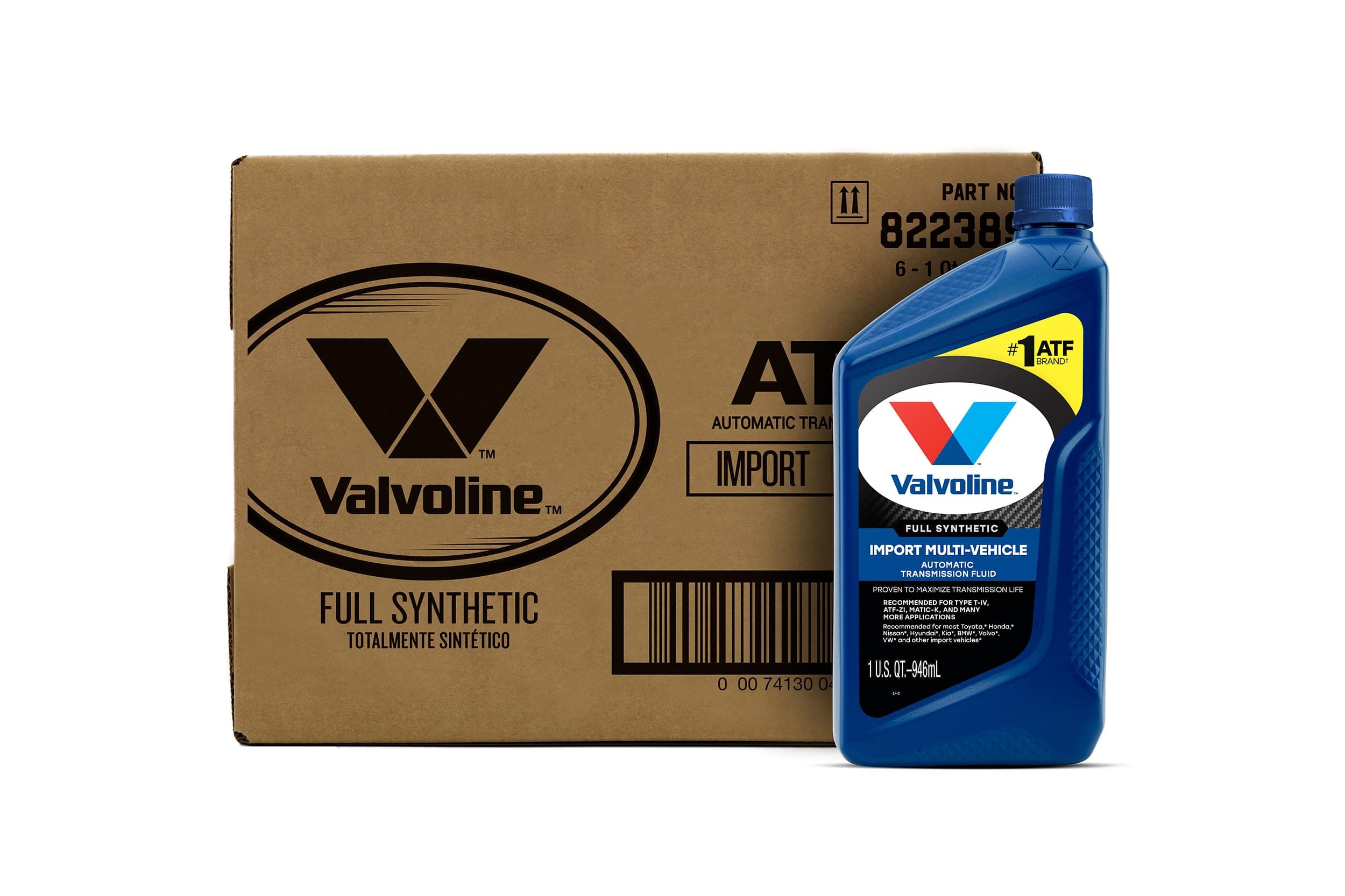 Valvoline Import Multi-Vehicle (ATF) Full Synthetic Automatic Transmission Fluid 1 QT, Case of 6