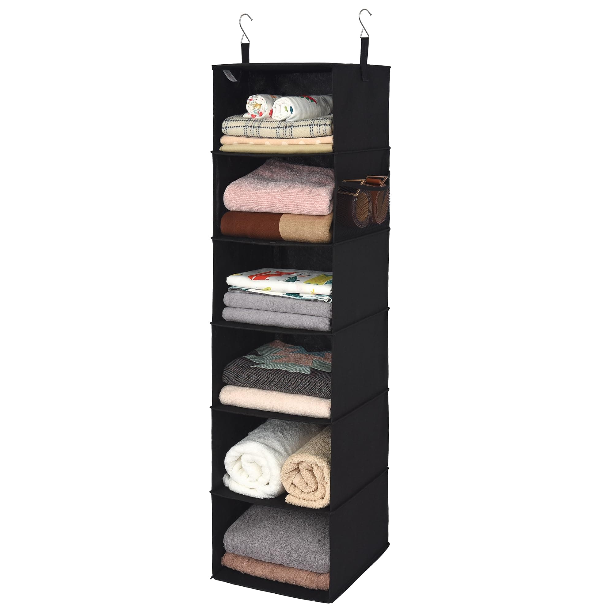 GRANNY SAYS 6-Shelf Hanging Closet Organizer, Closet Organizers and Storage, Closet Storage Hanging Shelves, Closet Hanging Organizer, Clothes Organizer for Closet, Hanging Storage Organizer, Black