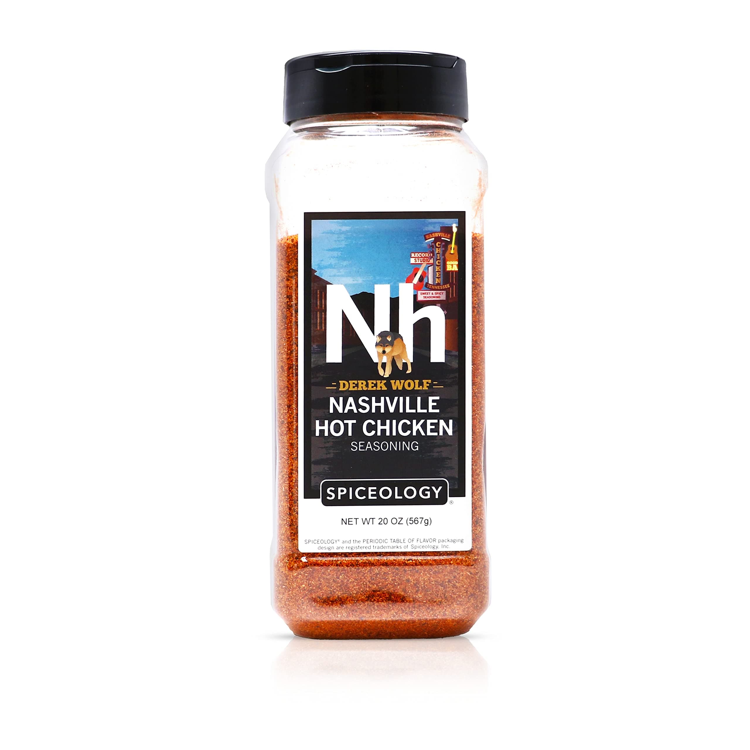 Derek Wolf Nashville Hot Chicken Seasoning – Spicy BBQ Rub for Chicken Wings, Pork Chops, Shrimp, Steak, and More – Bold and Flavorful Nashville Hot Seasoning – 20 oz