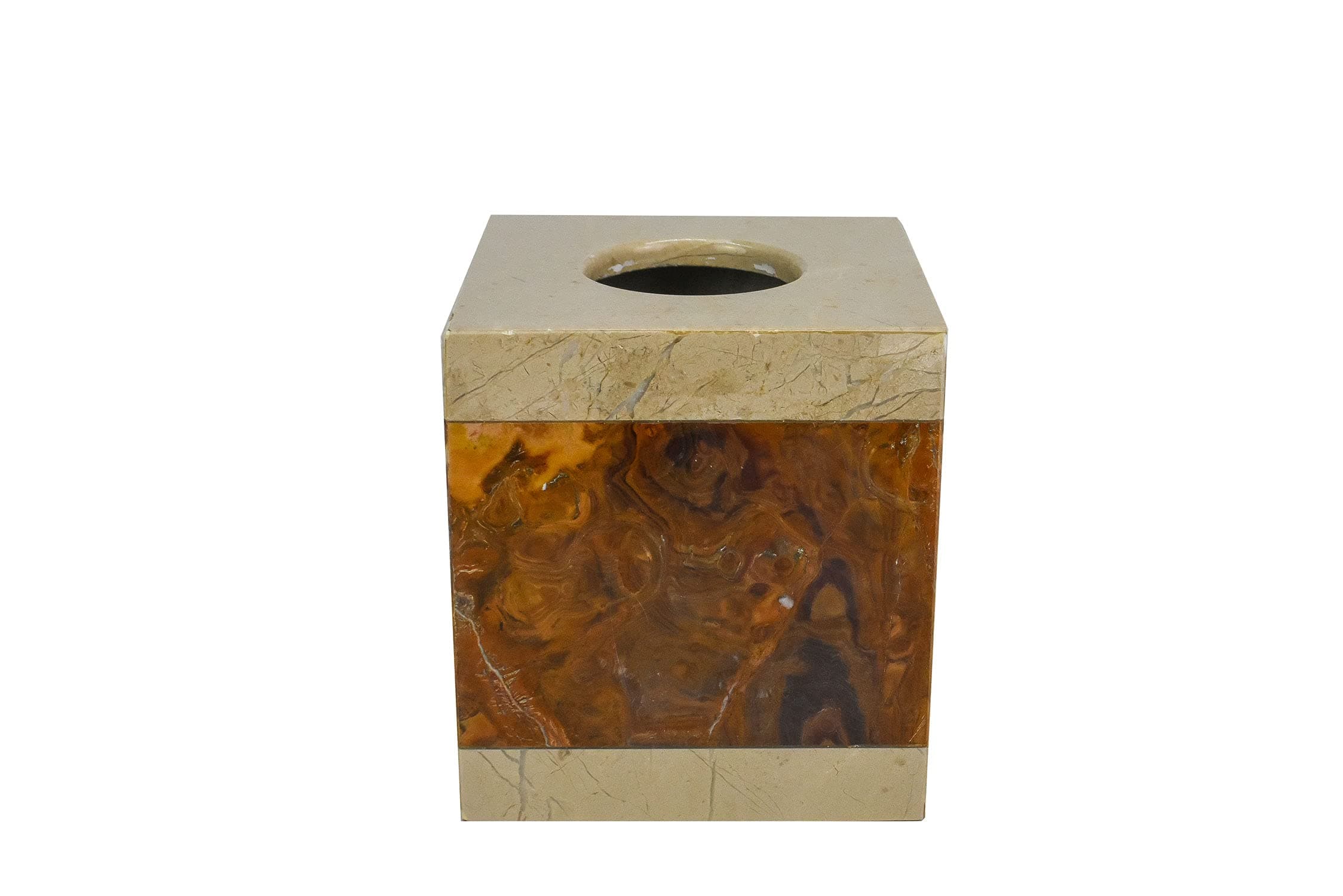 Marble Tissue Box, Desert Sand and Amber