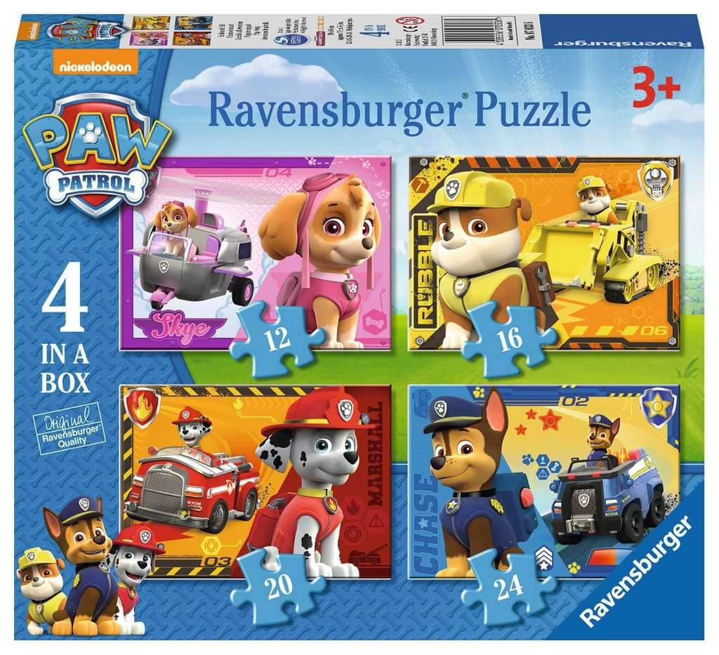 Ravensburger 7033 Paw Patrol, Kids age 3 Years and Up, 4 in Box (12, 16, 20, 24 piece) Jigsaw Puzzles