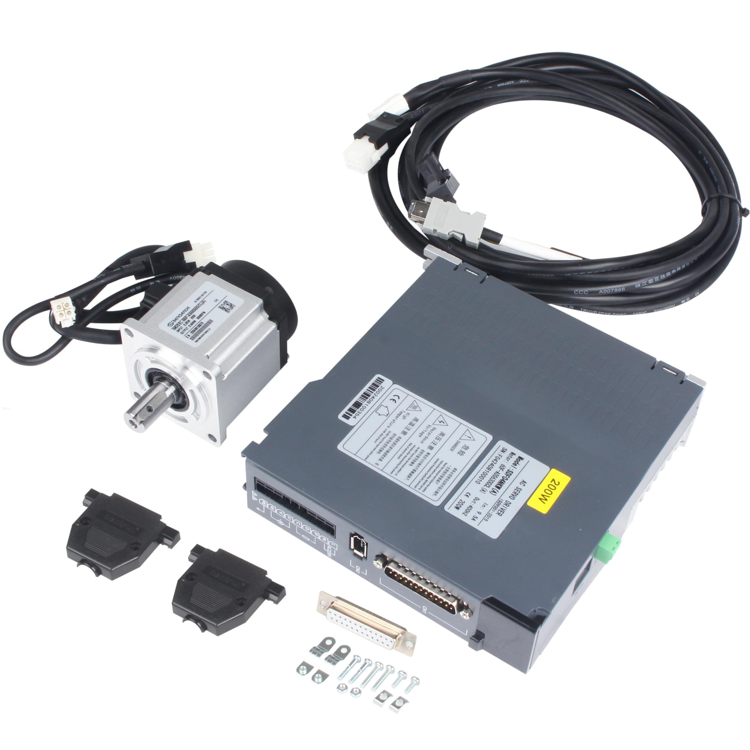 CNCTOPBAOS 200W AC Servo Motor Driver Controller Kit 220V with Servo Driver Control System for CNC Router/Engraving Machine/Milling Lathe/Robot/Automation equipment (200W)