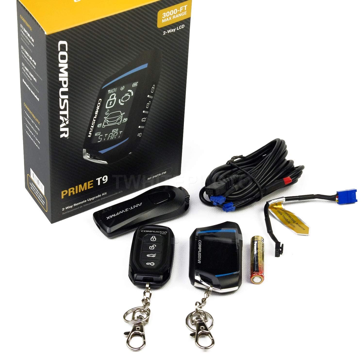 Compustar RF-2WT9FM 2-Way Remote Start kit 4-Button RF LCD 1-Way Remote, 3000 Ft Range FMX Technology