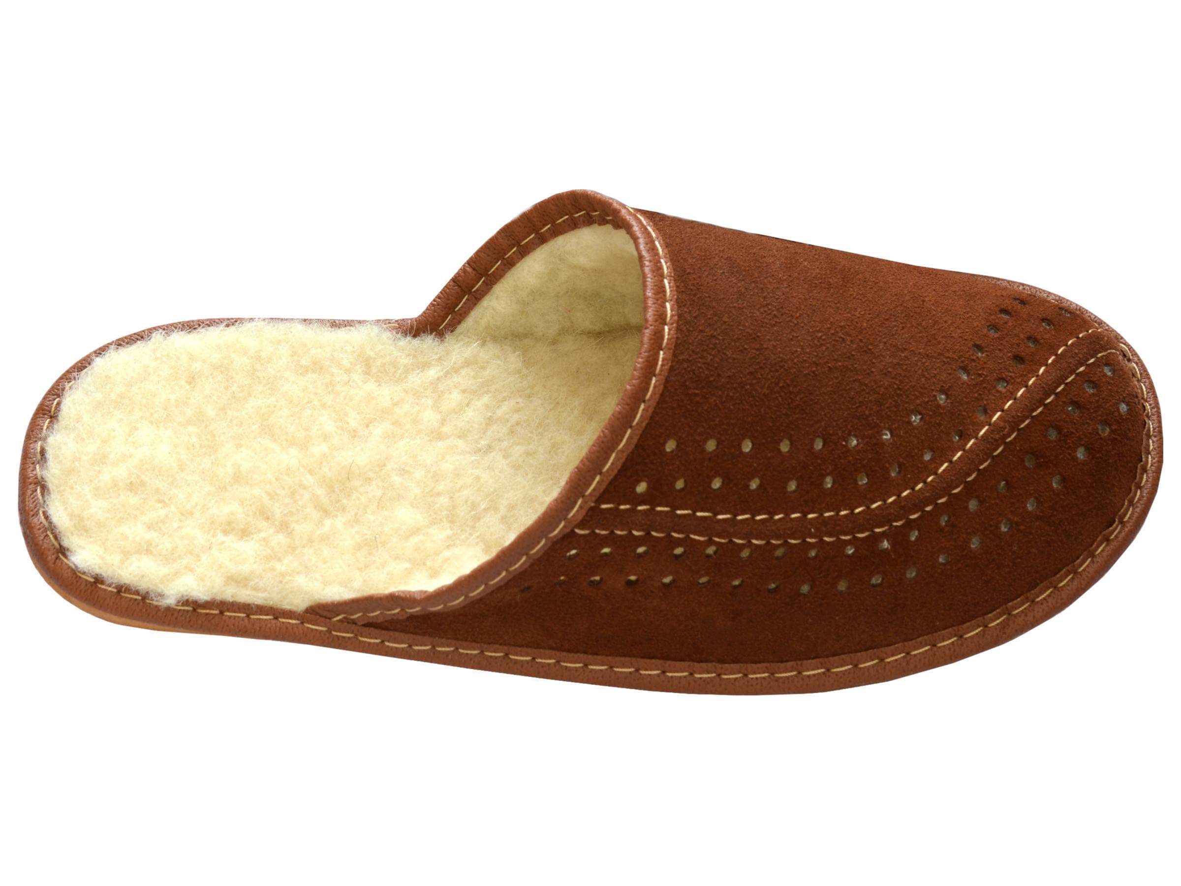 BAWAL Men's Suede Leather Slippers, Slip-On Comfortable&Casual House Shoes | UK Size | Blue | Brown | Model XC07