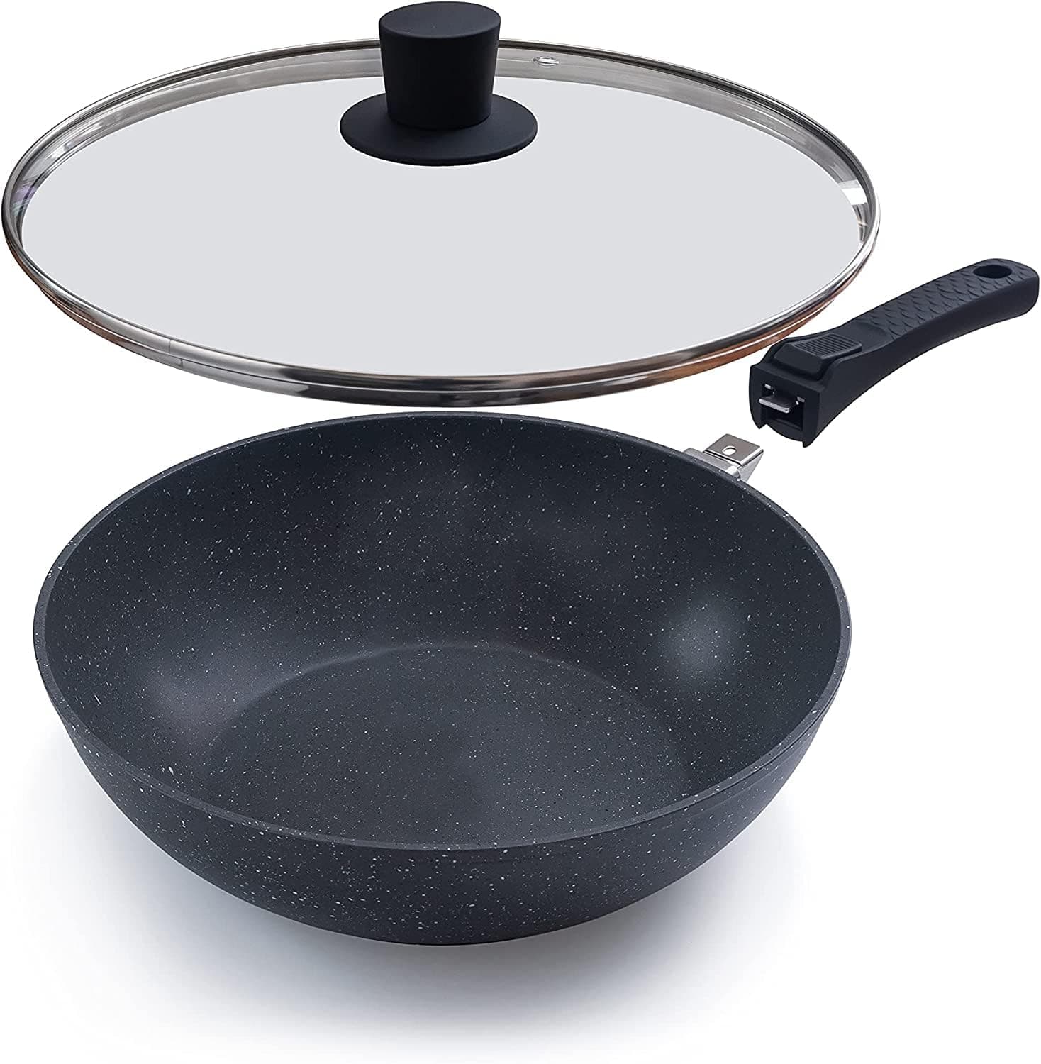 Marble Wok With Removable Handle