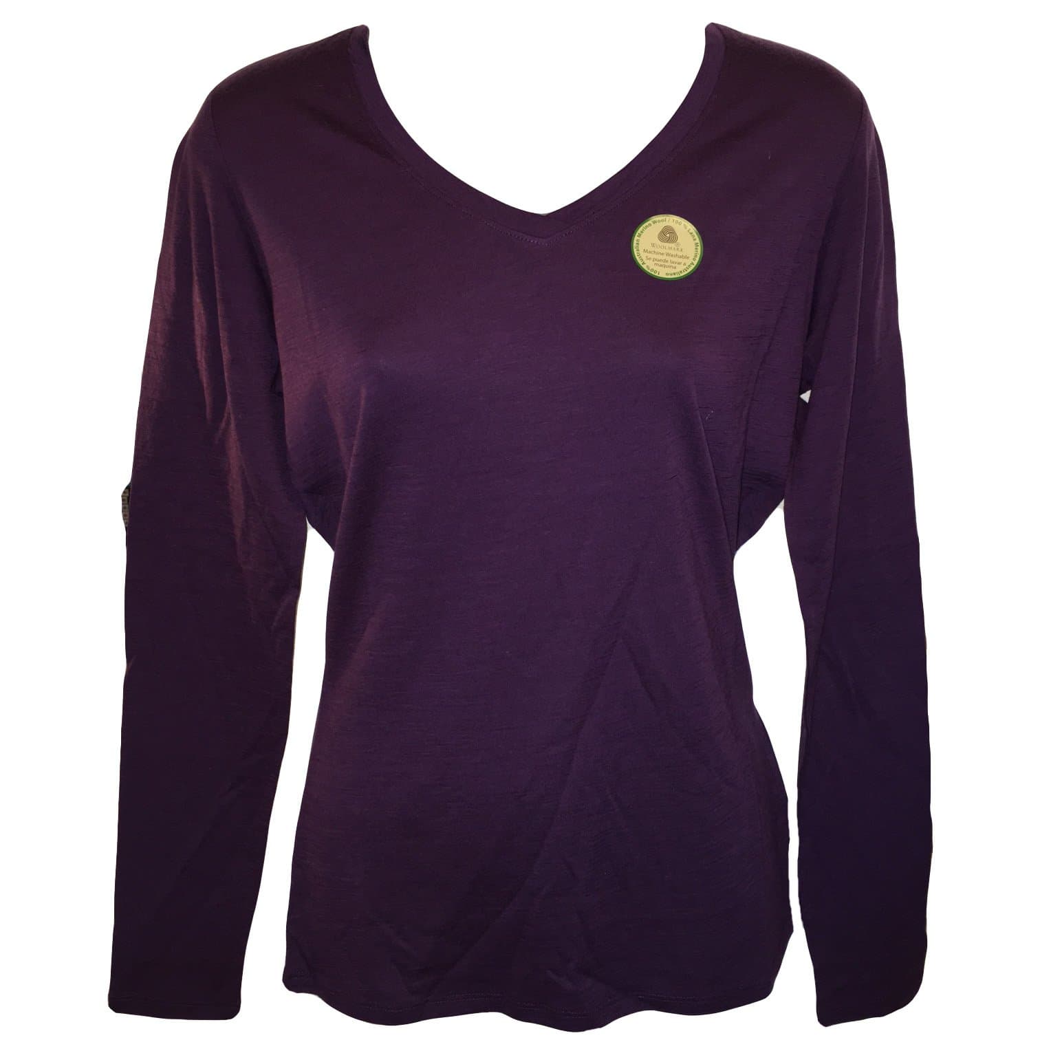 Segments Womens Australian Merino Wool Segments Long Sleeve Shirt (Small, Purple)