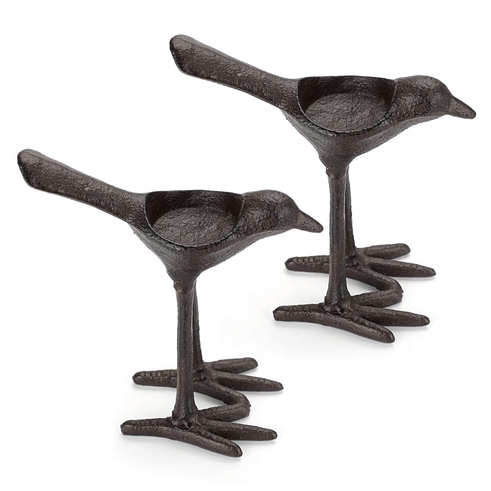 OwnMy 2 Cast Iron Bird Tea Light Candle Holders, Vintage Votive Candle Stands Rustic Metal Candlestick Holders Decorative Bird Figurines Tealight Holders for Dining Table Centerpieces