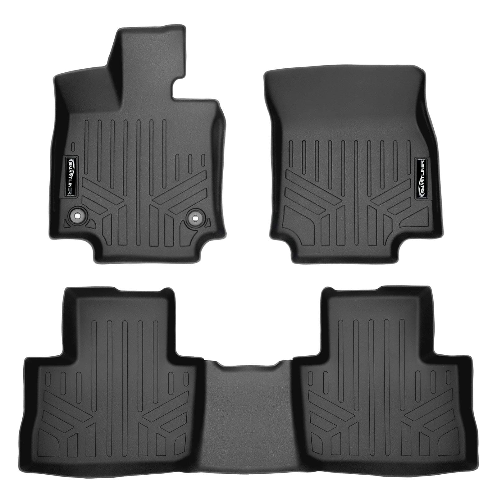 MAX LINER A0418/B0418 Custom Fit 2 Row Black Floor Mat Liners for 2019-2021 Toyota RAV4 (No Hybrid Models)