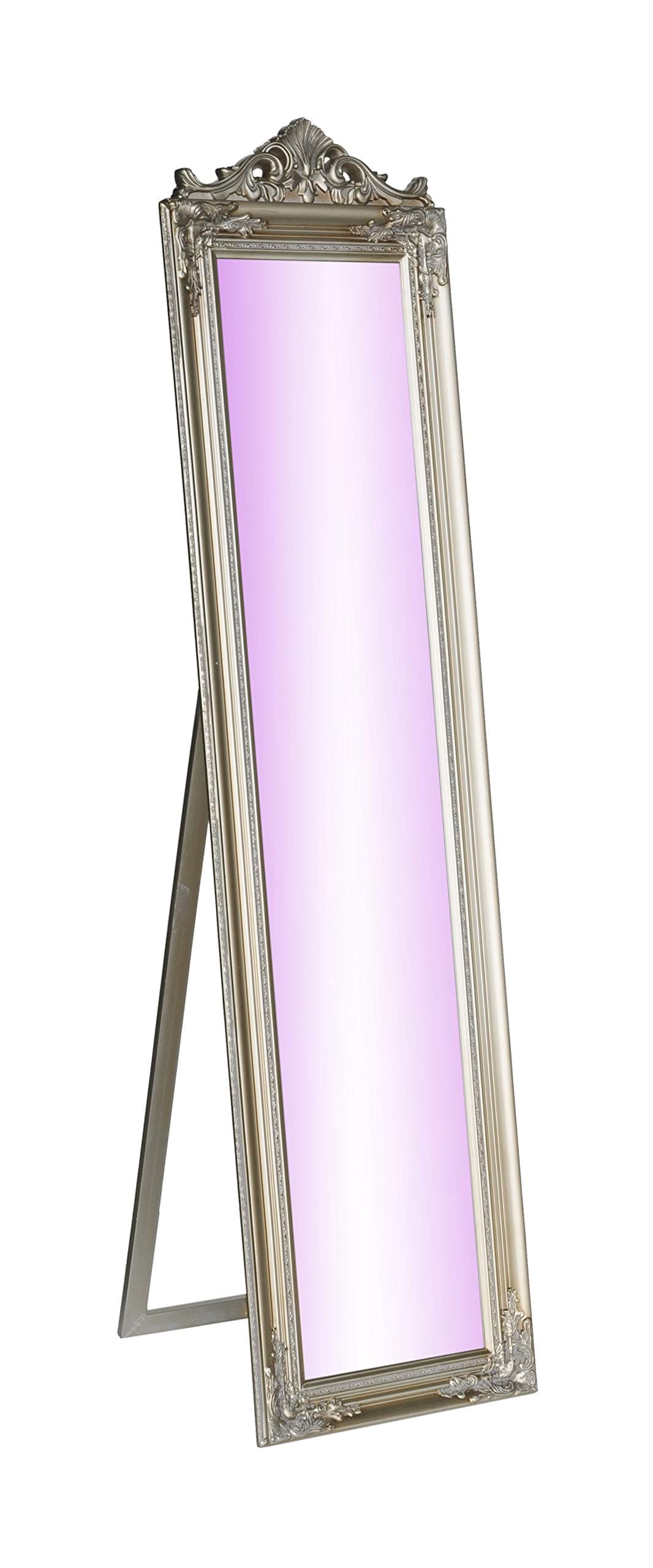 Milton Greens Stars Camilla Wooden Standing Mirror with Decorative Design, Champagne,