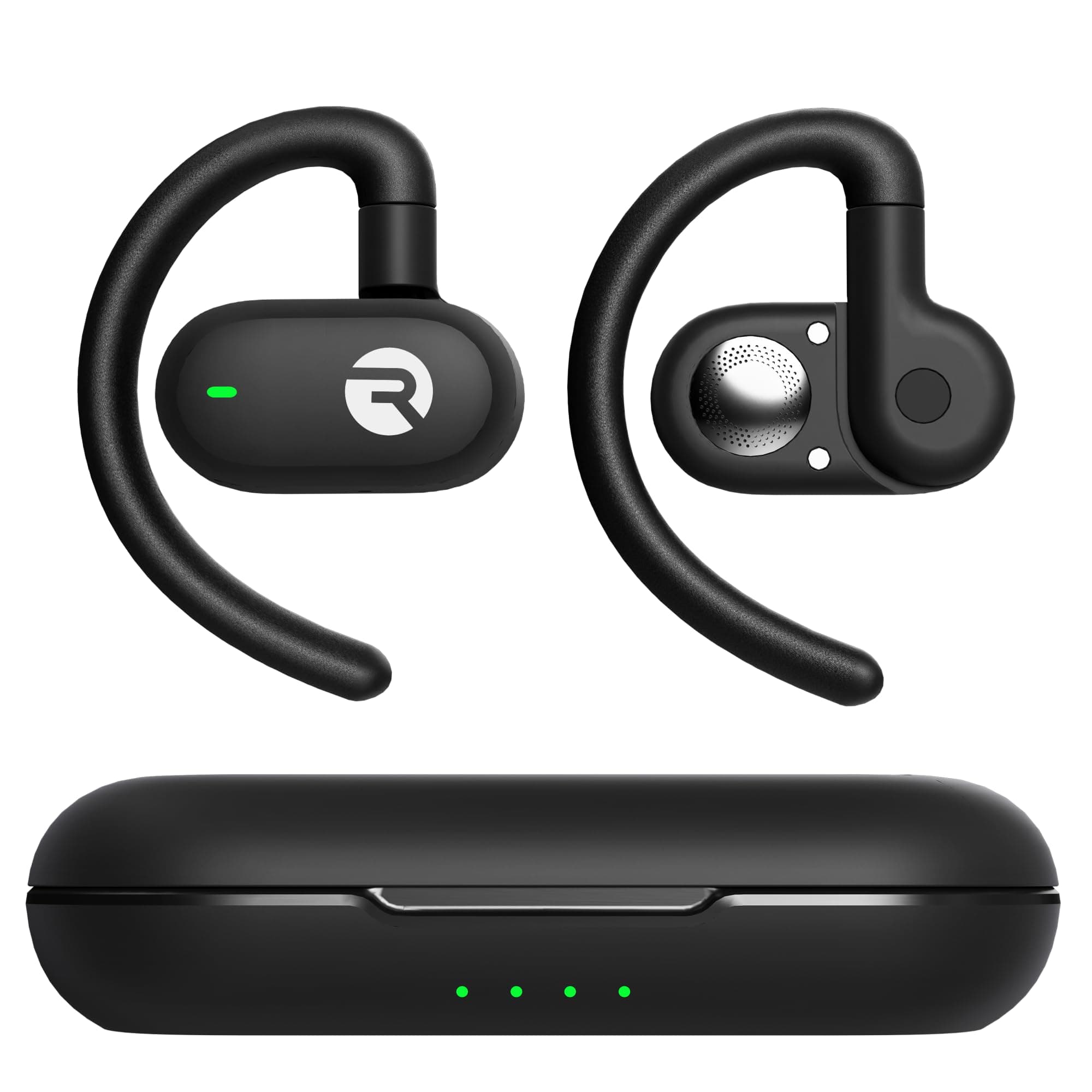 Fitness Open Ear Earbuds – Open Ear Headphones, Earbuds Wireless Bluetooth, Running Headphones, Sweat & Water-Resistant Earphones, 40 Hours Battery Life (Black)