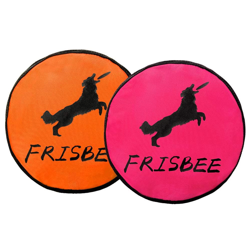 Mihachi 2 Pack Dog Frisbee Indestructible Durable Water Resistant Oxford Cloth Flying Discs Dogs Outdoor Toys