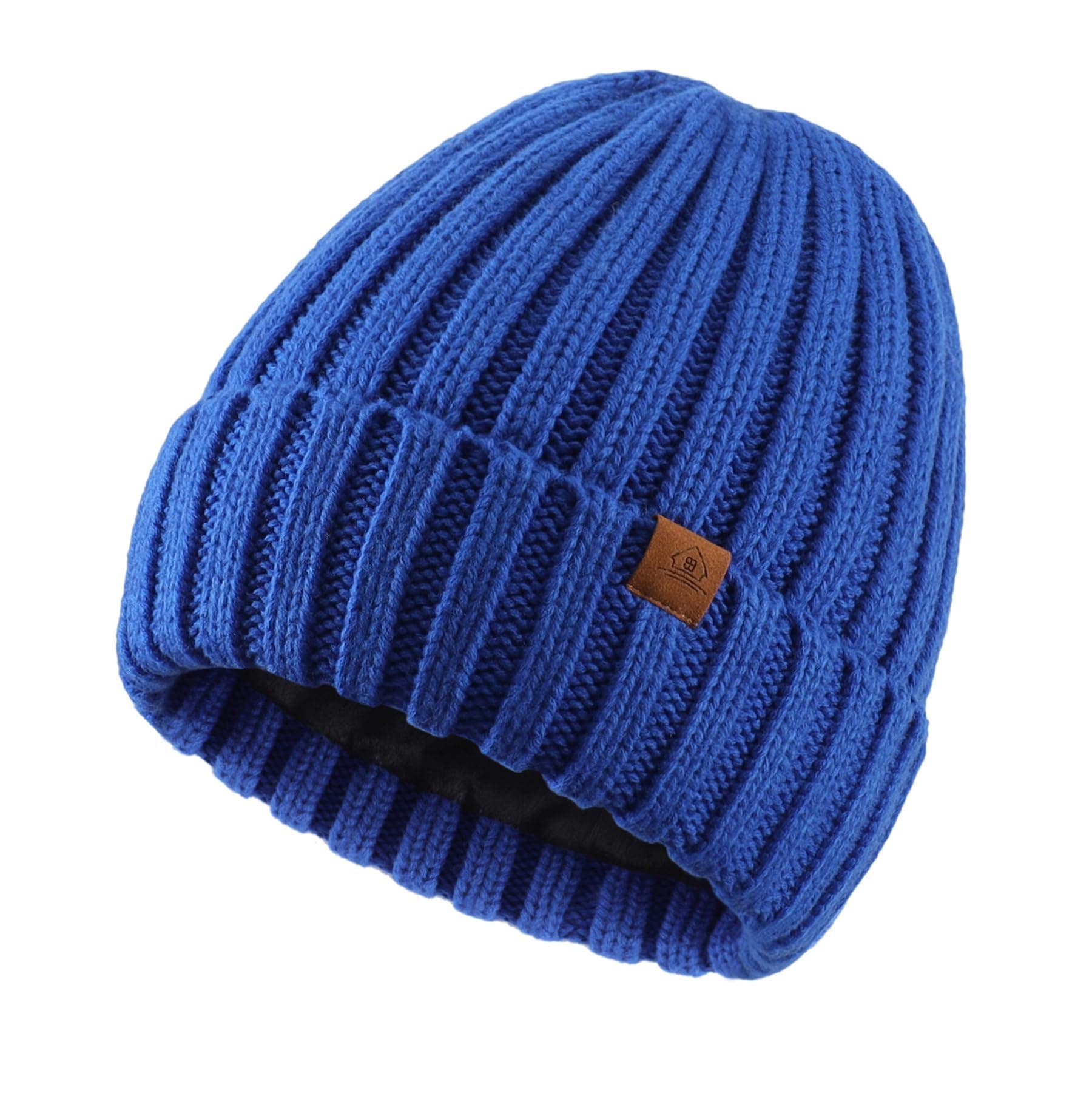 Home PreferMens Winter Hat Wool Fleece Lined Knit Beanie Hat Warm Stocking Caps