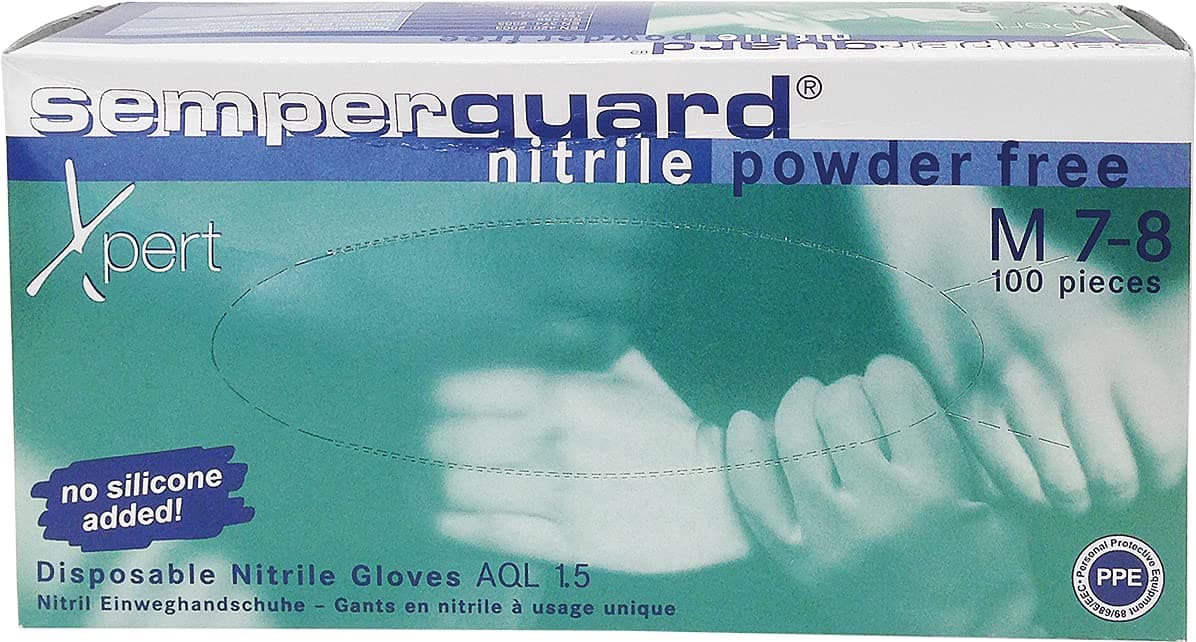 Semperguard Nitrile Xpert Powder-Free Gloves - Large (Box of 100)
