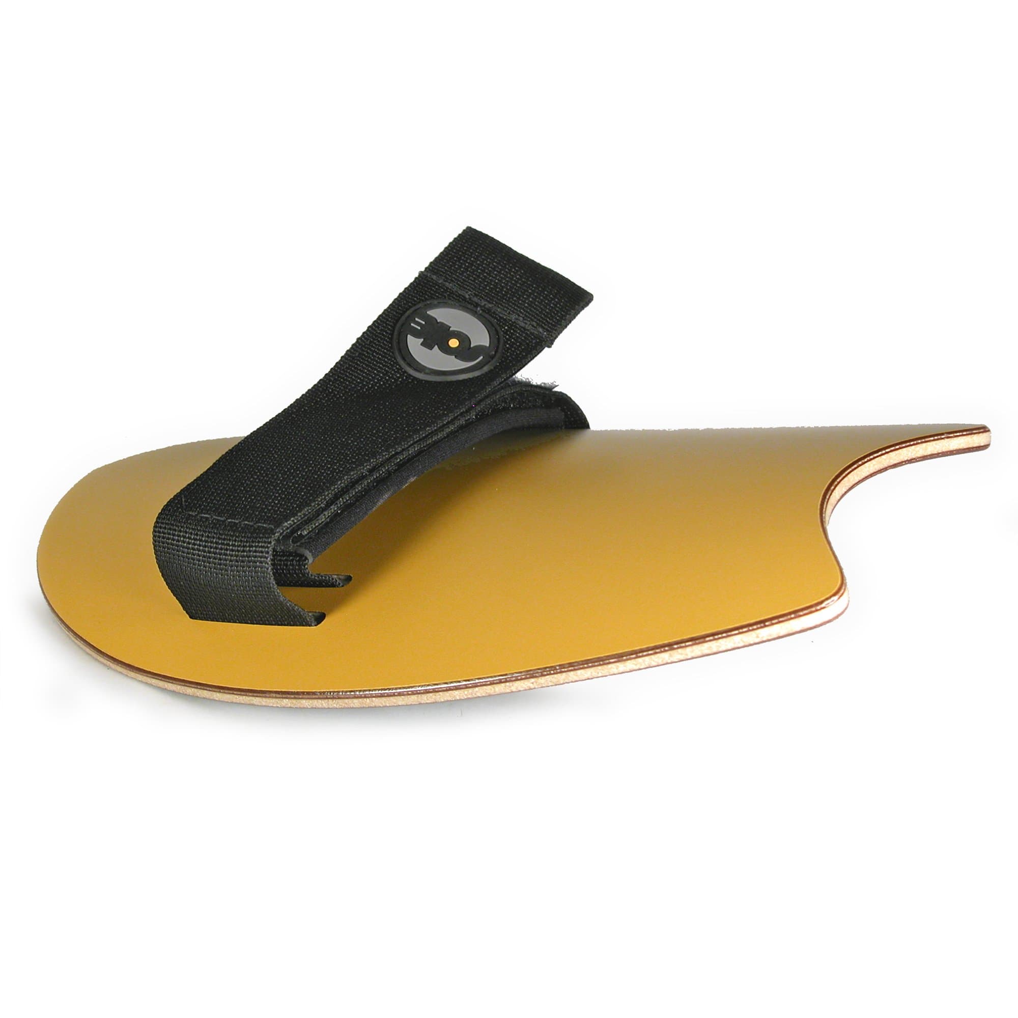 Sole Bodysurfing Handplane, Moon Tail, Yellow, with Wrist Tether