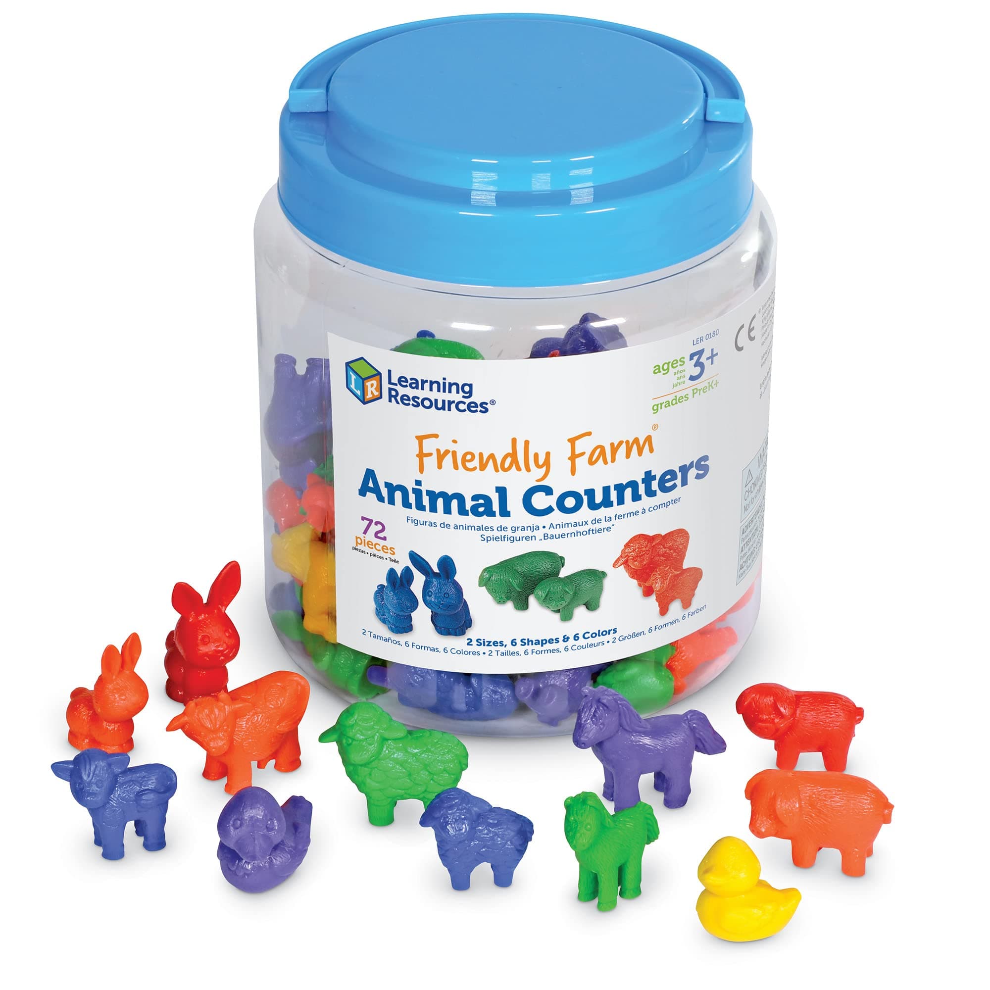 – Learning Resources Friendly Farm Animal Counters, 72 pieces, Multi-color