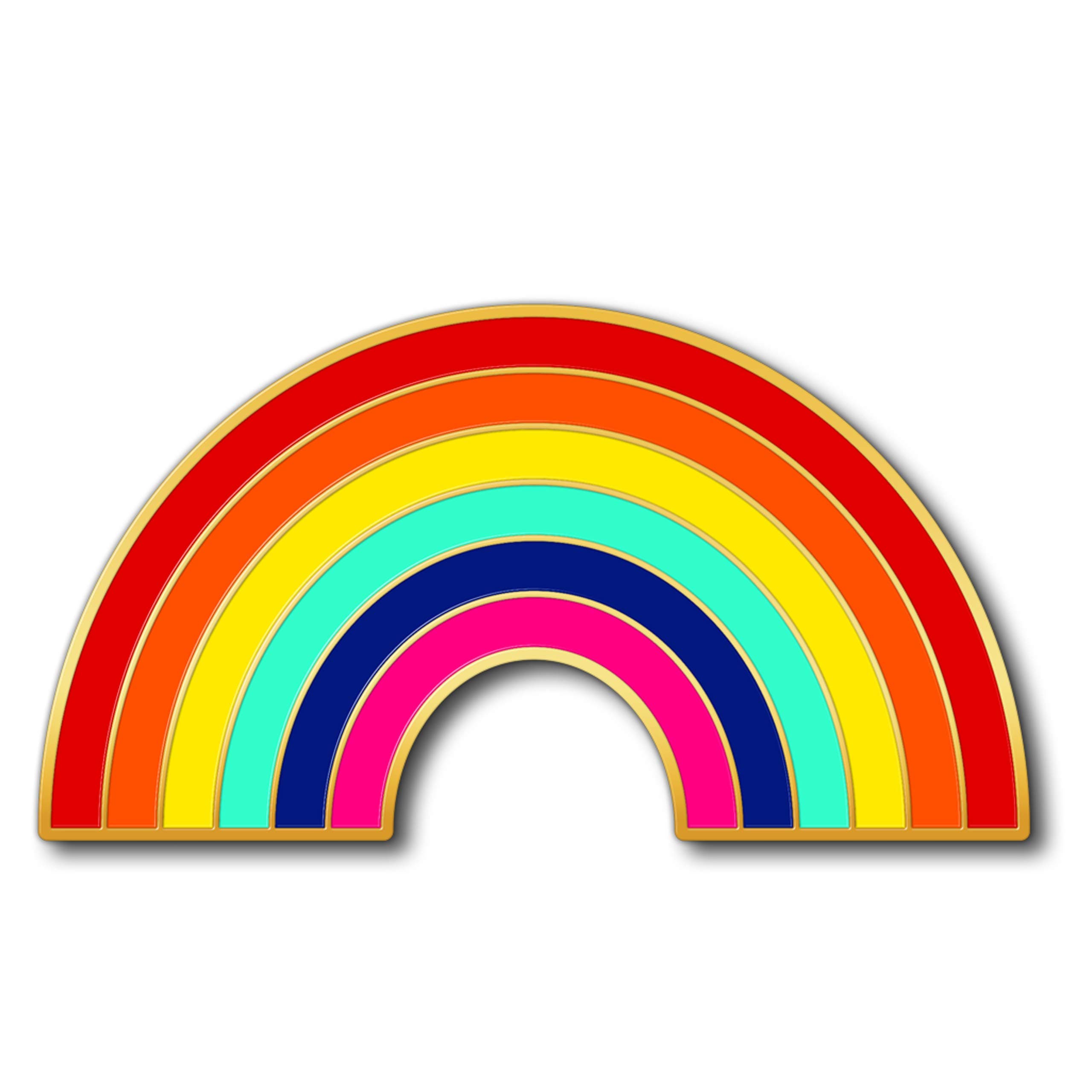 Metal Enamel Rainbow Pin Badge