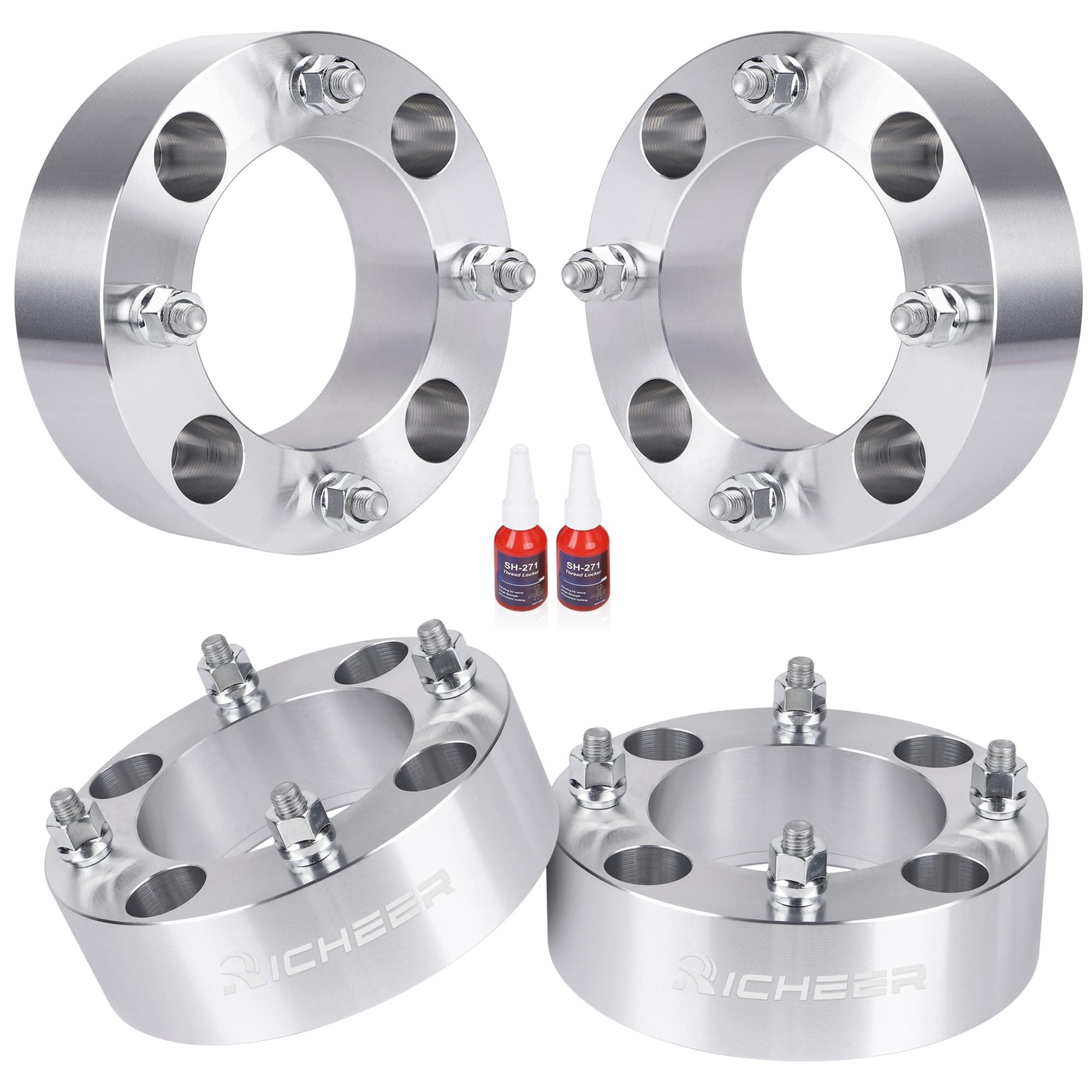 Richeer 2 Inch 4x137mm ATV Wheel Spacer for Can-Am Commander Outlander Defender Bombardier Renegade Kawasaki Mule, 4PCS 4X137 Wheel Spacers with M10X1.25 Studs & 110mm hub bore