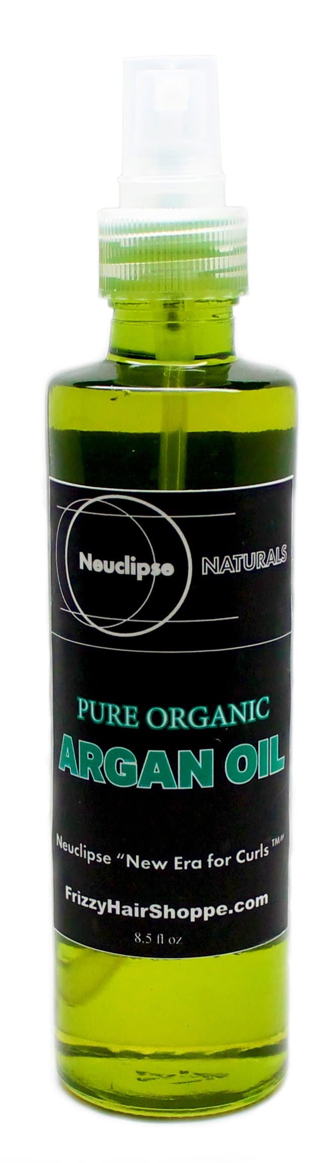 Frizzy Hair Shoppe Neuclipse Naturals Pure 100% Certified Organic Argan Oil 8.5 fl oz, (New Era for Curls), Premium Quality for Hair, Face, Skin