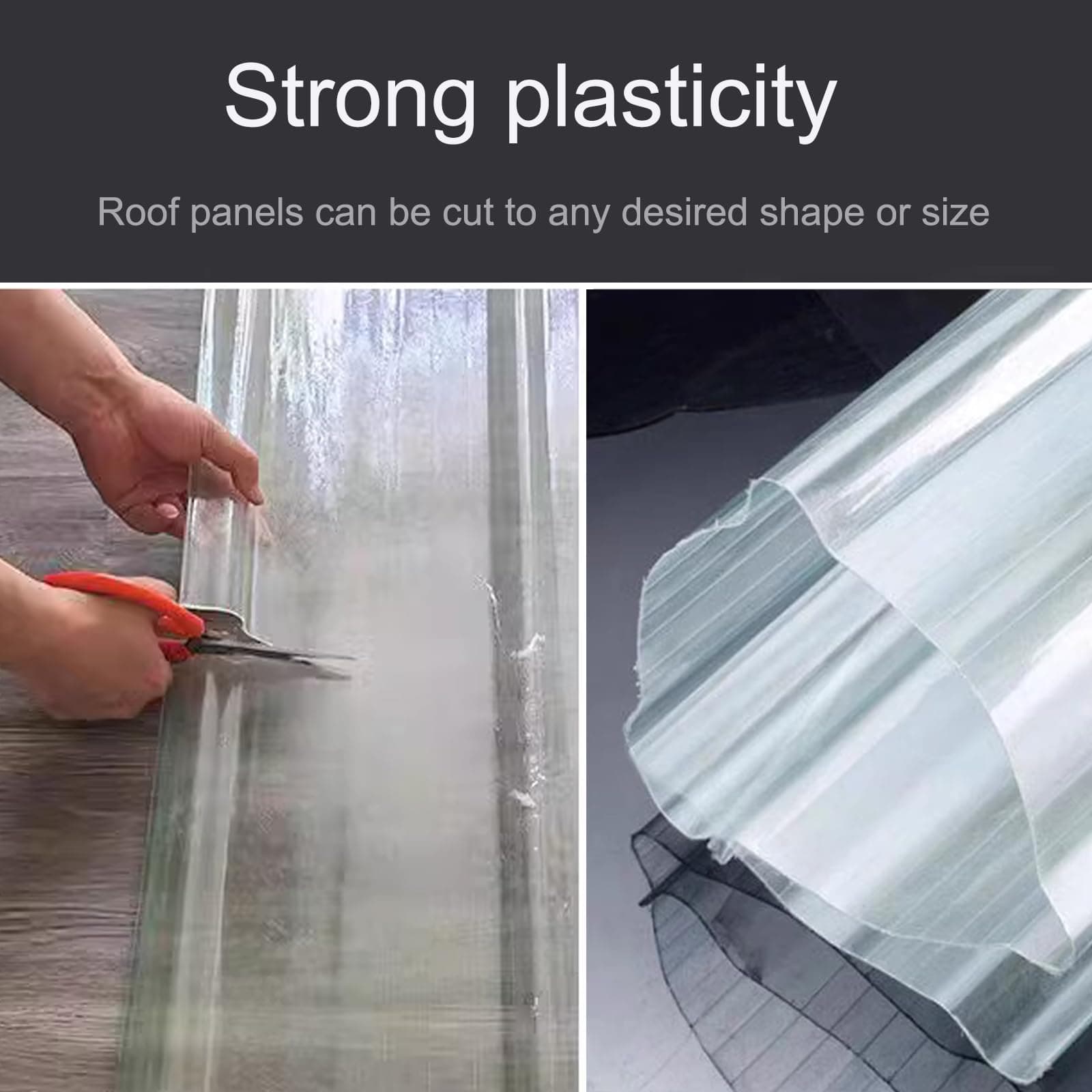 Corrugated Bitumen Roof Sheet,Roofing Sheets,Building Roofing Material,Greenhouse Sheets,Easy to Cut Rain Awnin,Clear Daylighting Panels,Garage Roofing Covers,1.5mm Thick (0.9x0.8m/35x31in,4 Pcs)