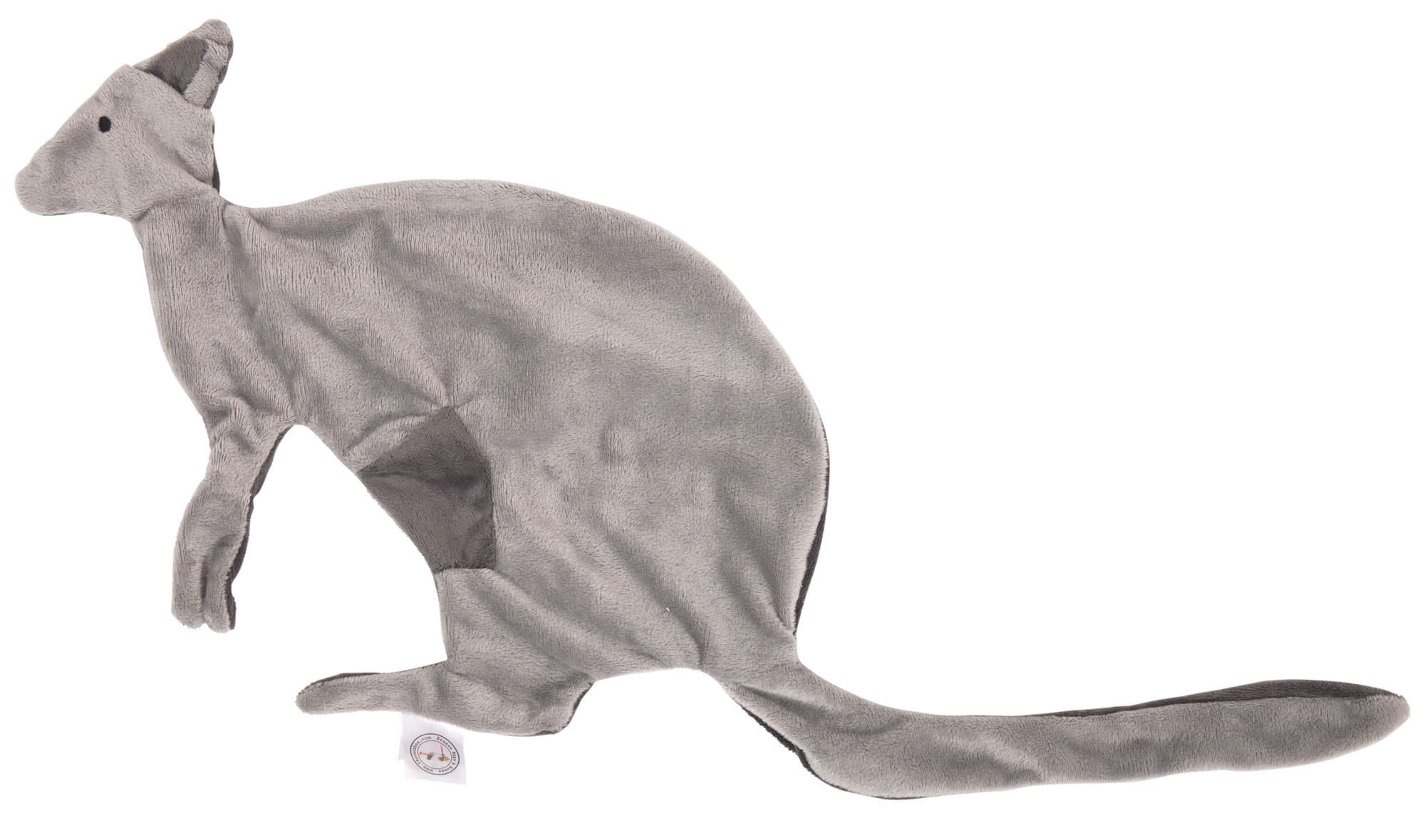Brusse Bags & Boxes My Blankie Soft Security Blanket Kangaroo Super Cute Double Sided Light/Dark Grey 100% Polyester Fleece 60 x 28cm/23 x 11" Unisex Newborn Comforter Tail Attaches to Dummy/Pacifier