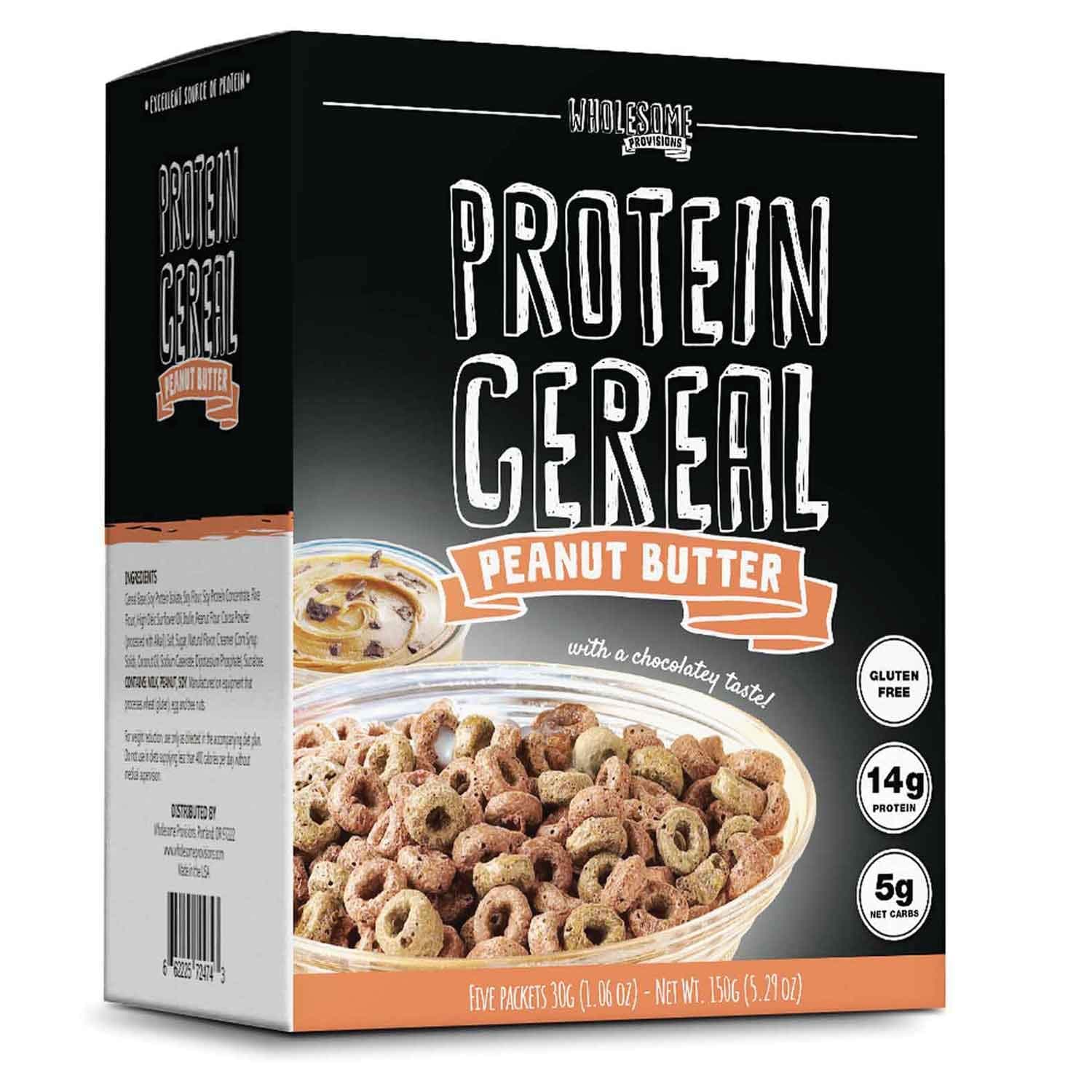 Protein Cereal, Low Carb Cereal, High Protein Cereal, 15g Protein, 4g Net Carbs, High Performance Cereal, 5 Individual Macro-Controlled Packages (Peanut Butter)