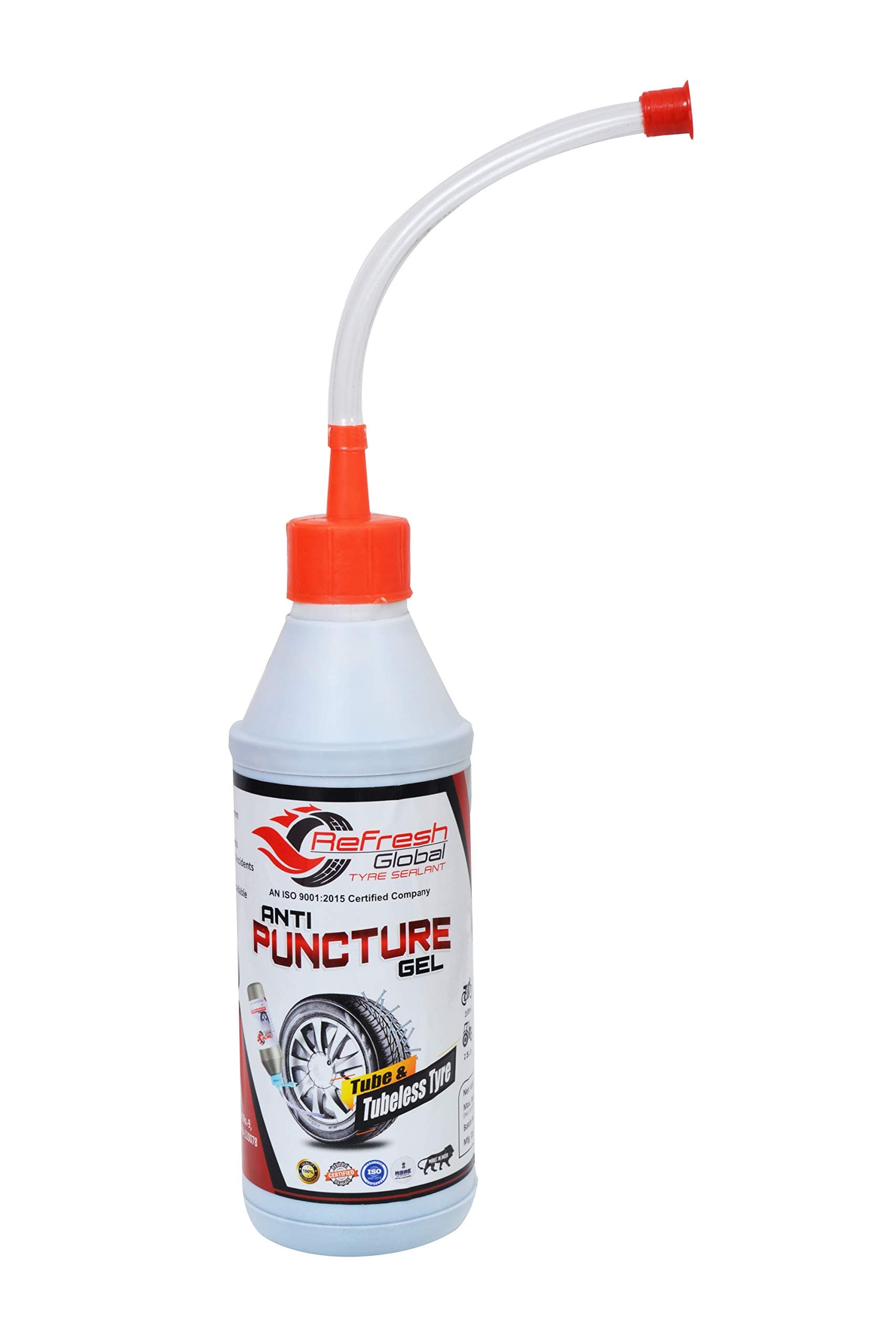 Anti Puncture Tyre sealant Gel For All Tube and Tubeless of 2-Wheelers and 4-Wheelers (300ml, Brown)