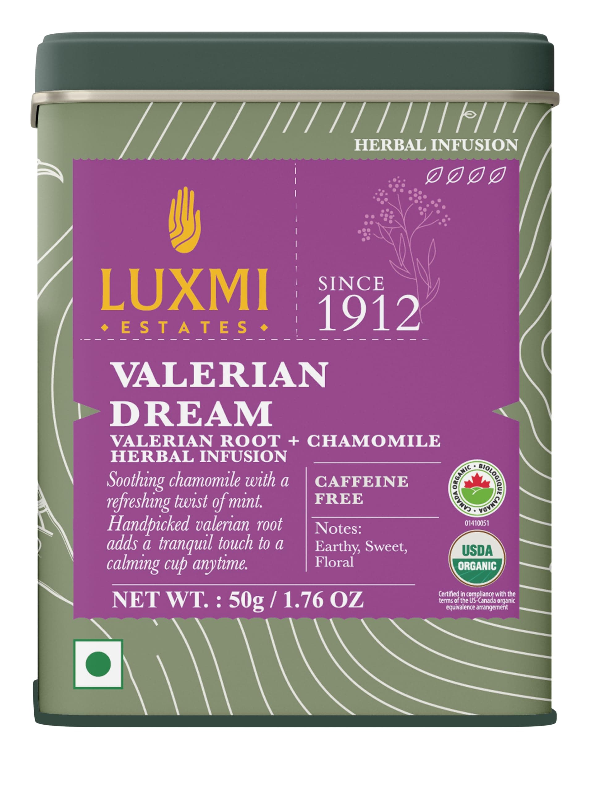 - Estates - Valerian Dream - Organic Valerian Root Tea for Sleep - Loose Leaf - 50g (25 Cups) | with Valerian Root, Chamomile & Lavender | Perfect Wellness Sleep Tea
