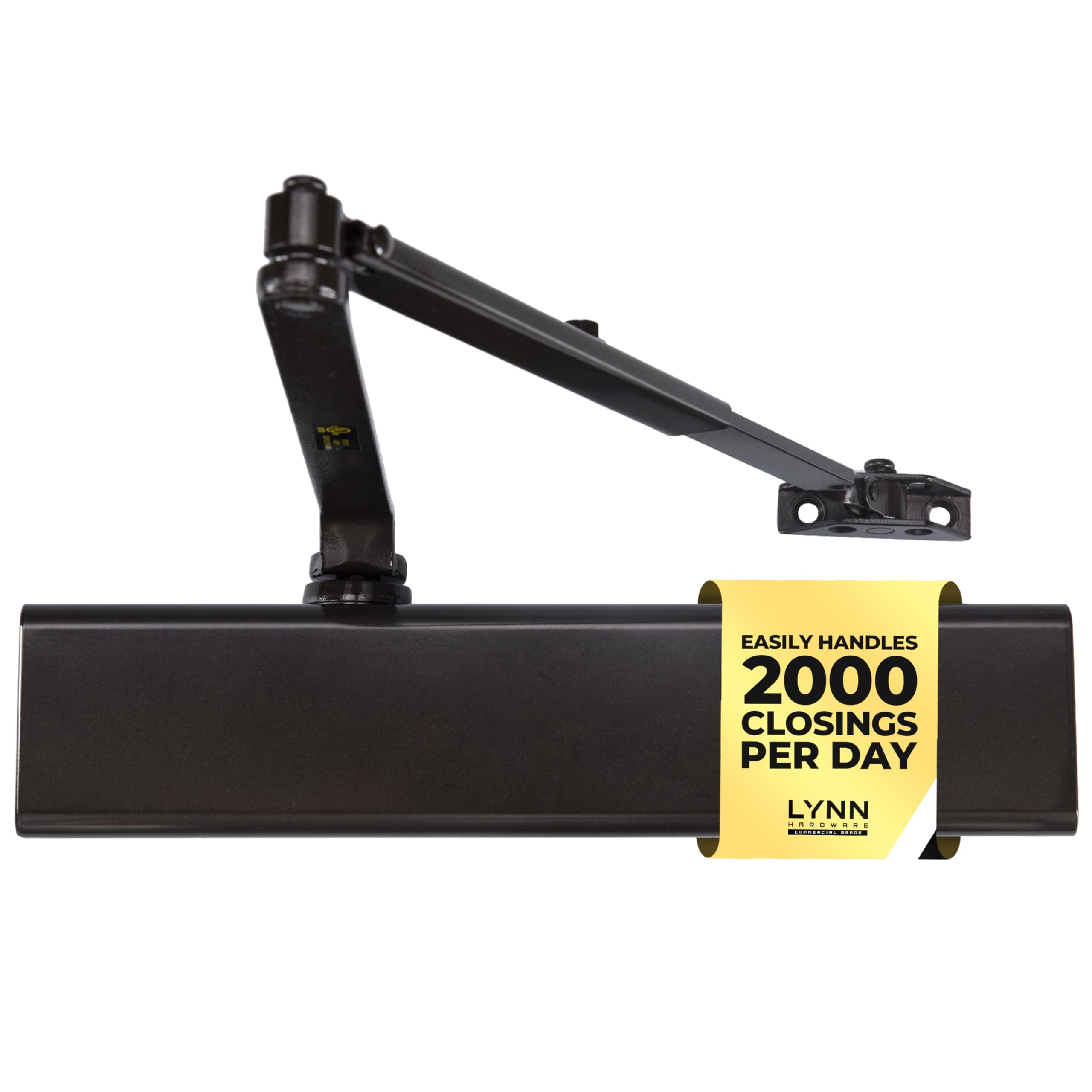 Heavy Duty Automatic Door Closer (Bronze) - Commercial Grade, Contractors Choice, Adjustable Speed & Force, Delayed Closing Timer, 3 Mounting Options, 3 Hour Fire Rated (DC8016 Model)